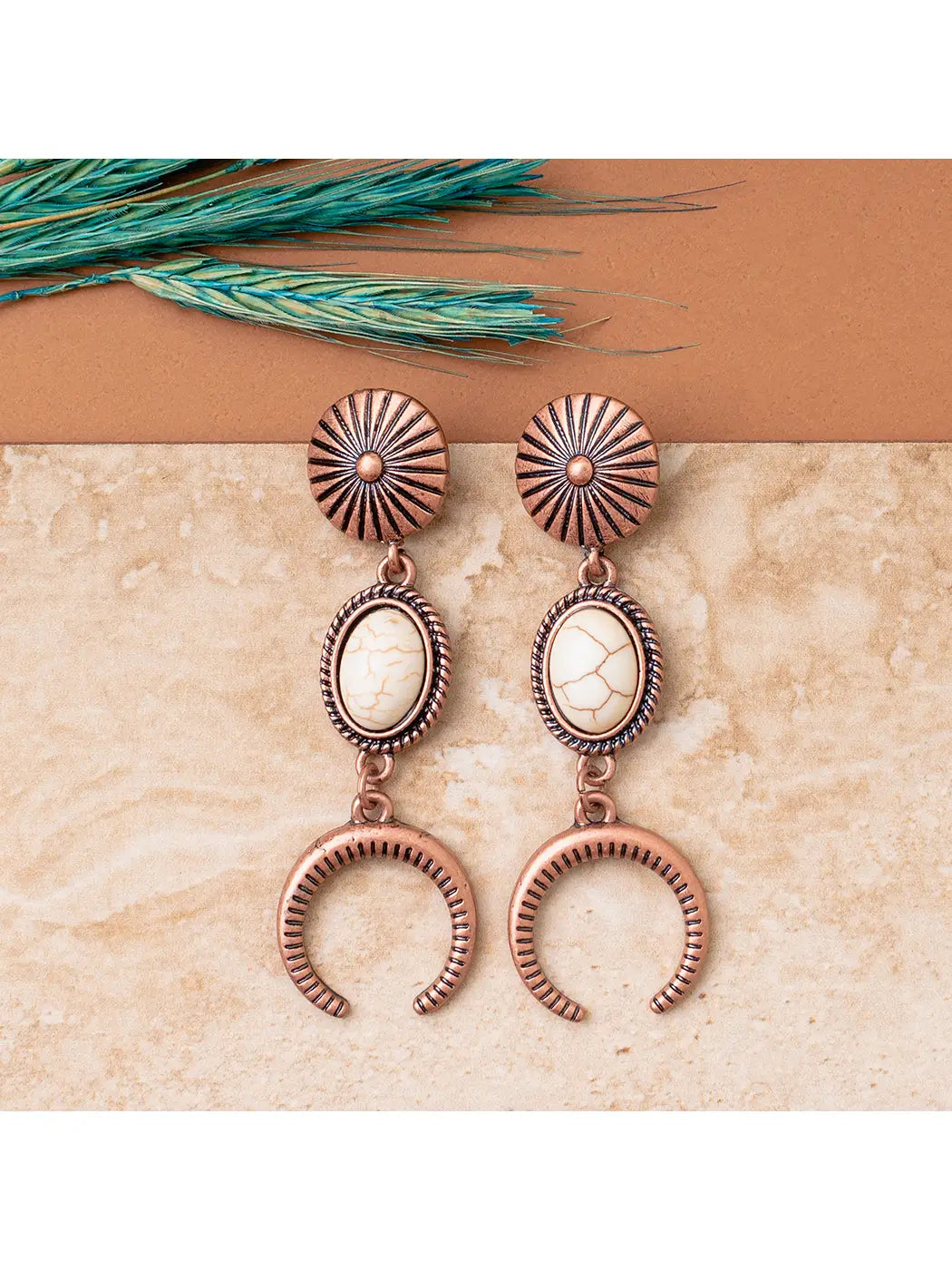 Ivory + Copper Dangles
