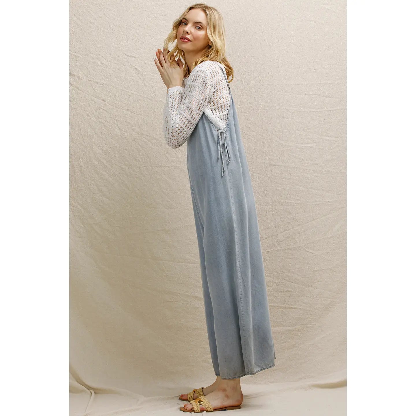 Wide Leg Denim Jumper