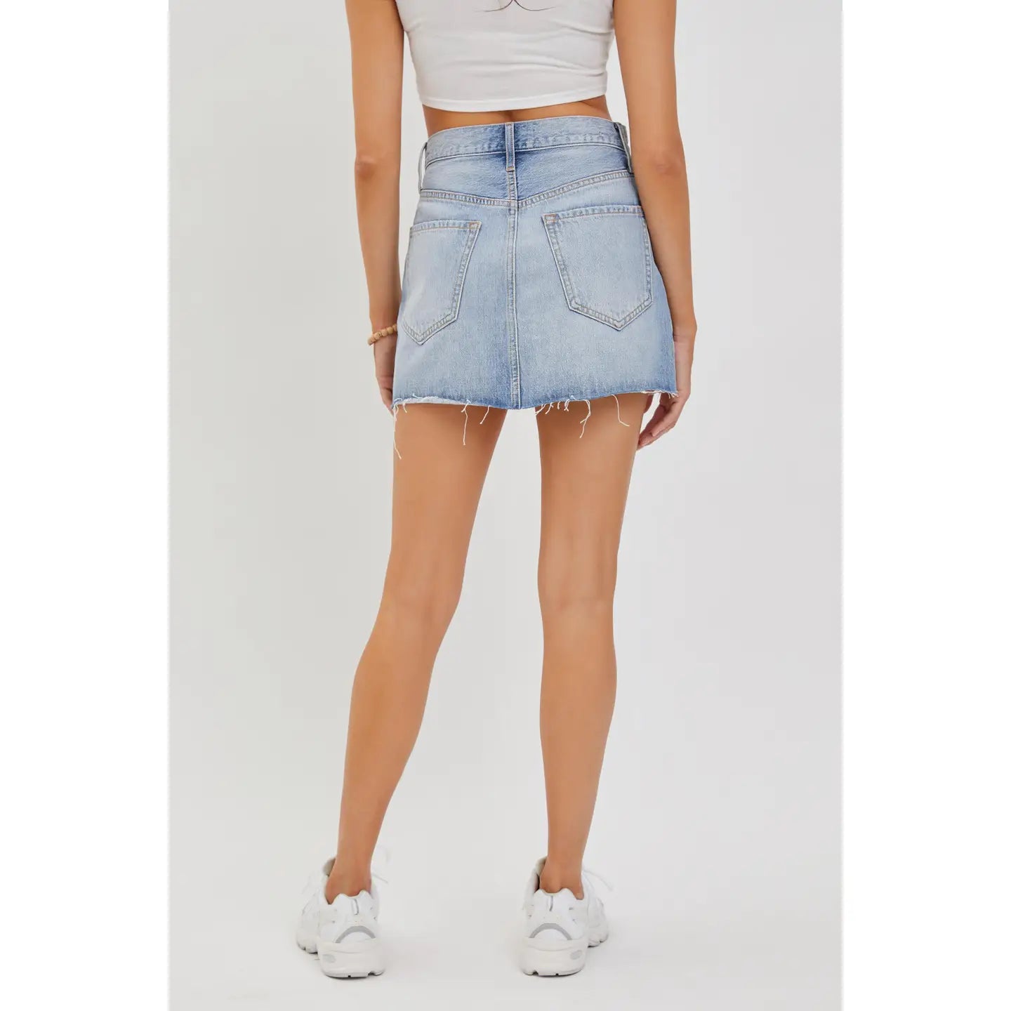 Light Wash Denim Mini Skirt