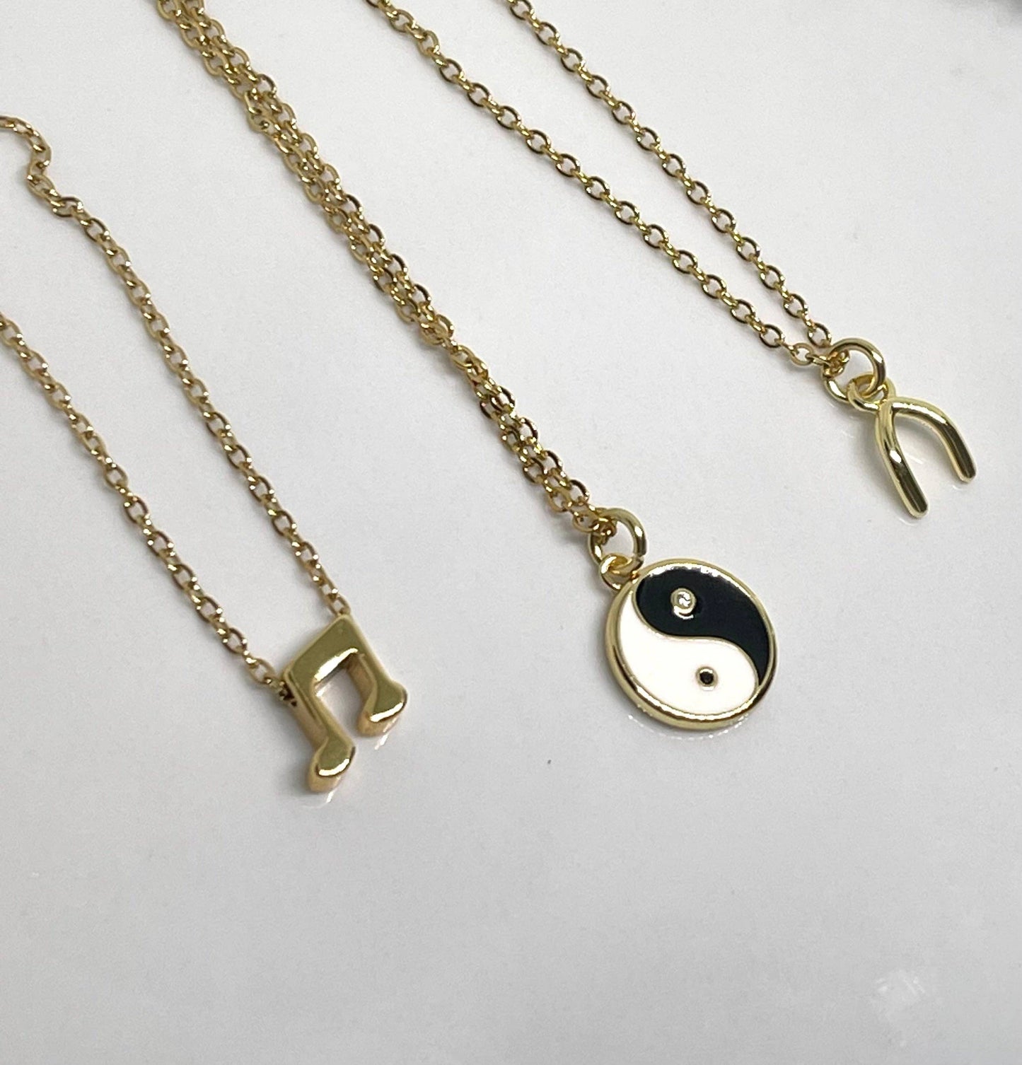 Ying Yang Gold Charm Necklace