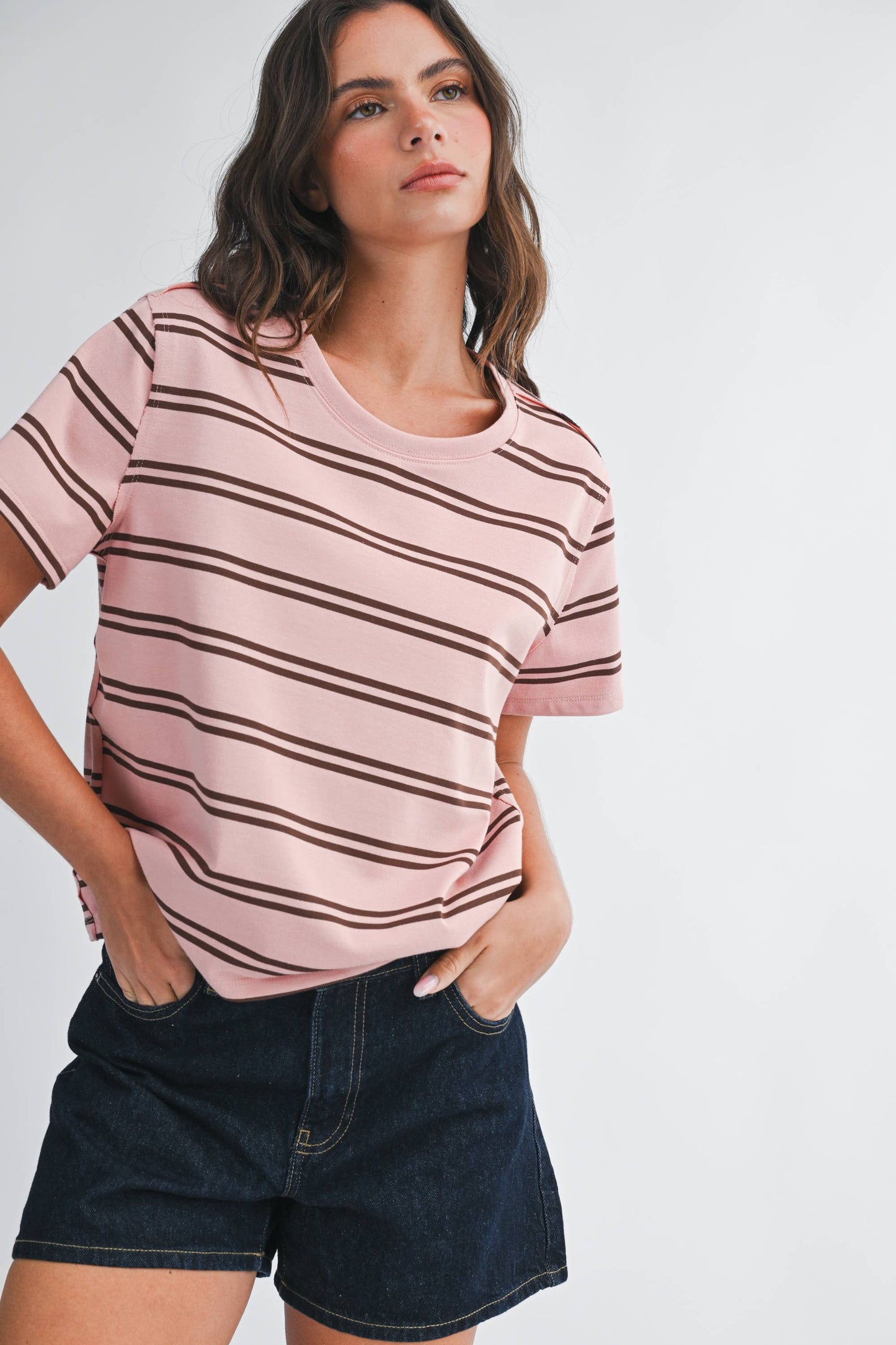 Striped Boxy Short Sleeve Tee