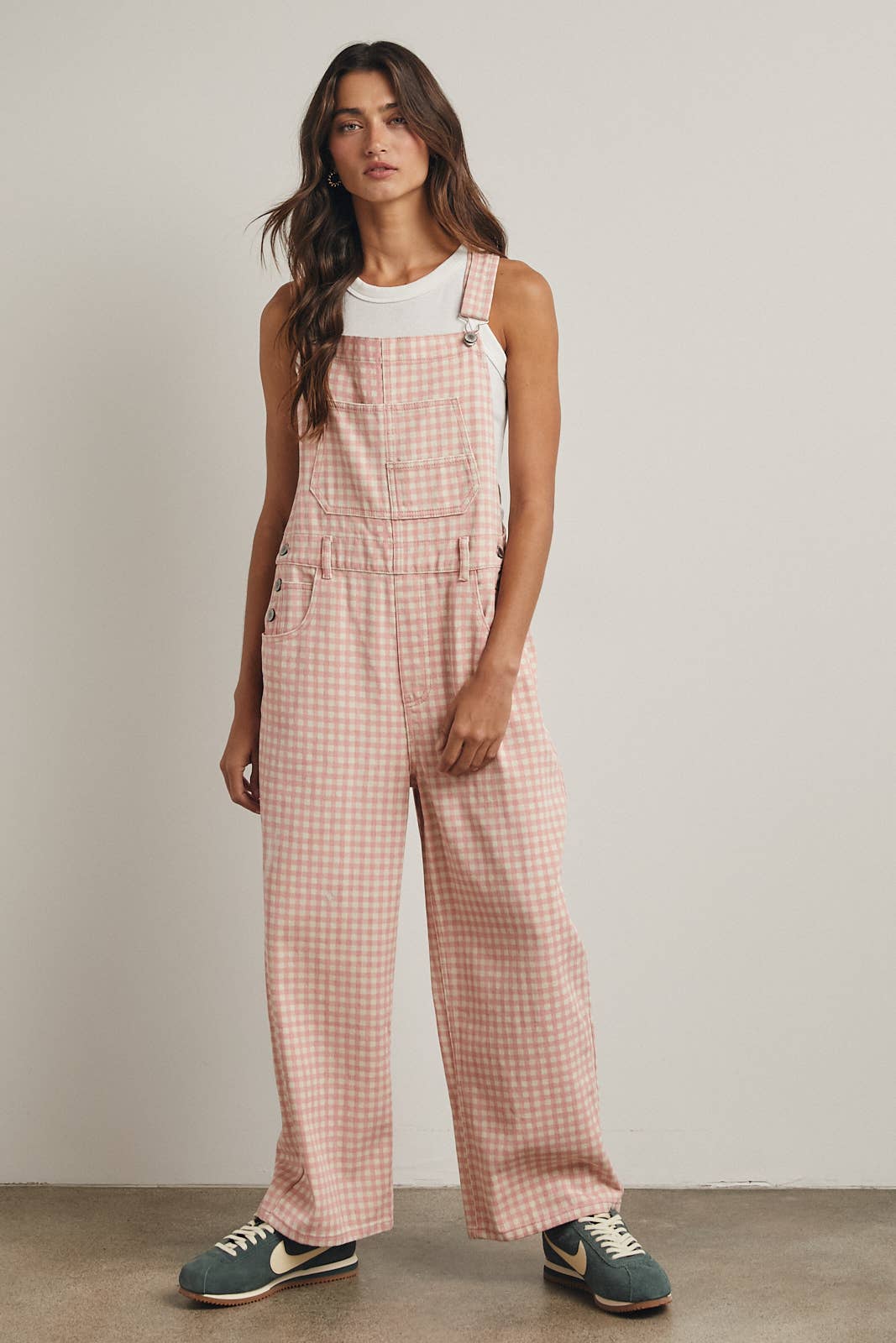 Pink Gingham Denim Overall