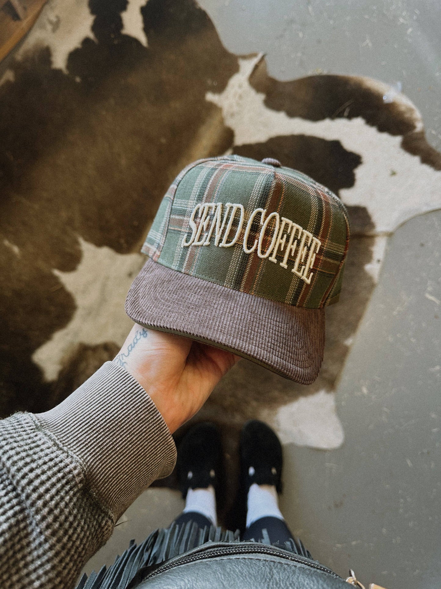 Send Coffee Corduroy Trucker Hat