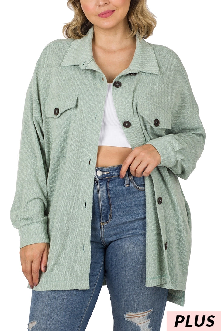 Oversized Jacquard Shacket +