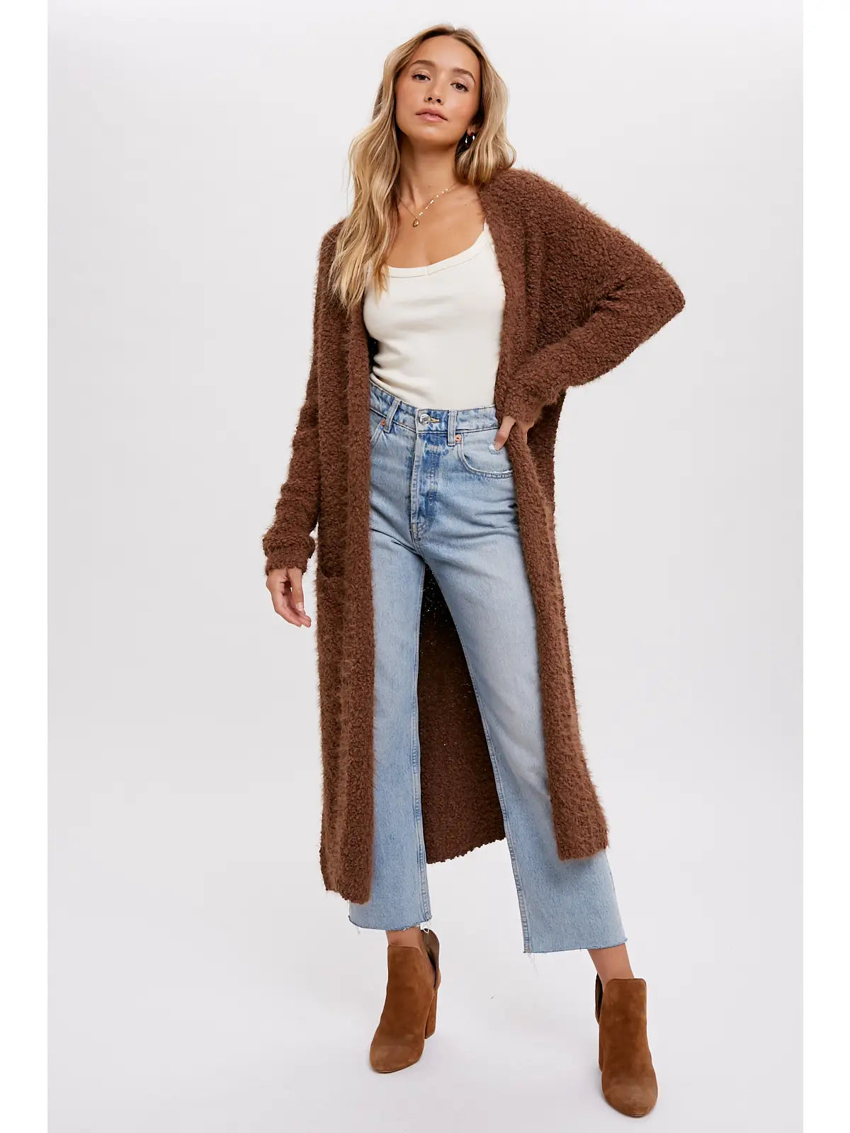 Soft Fuzzy Longline Cardigan