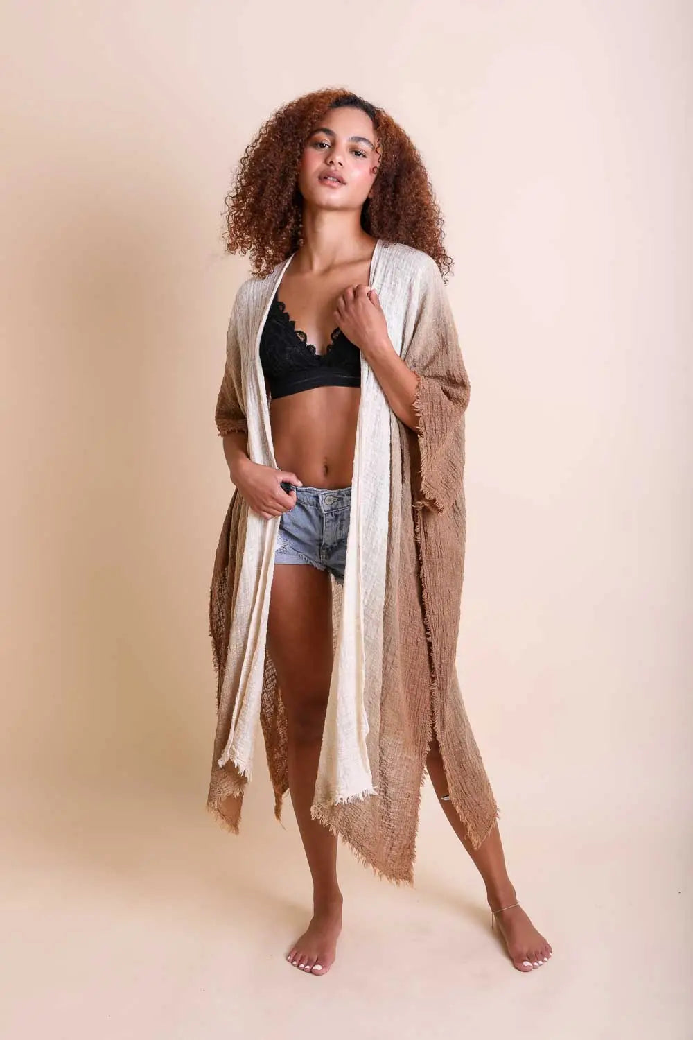 Cotton Bohemian Ombre Kimono