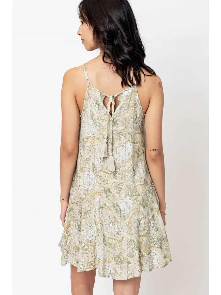 Halter Neck Floral Print Mini Dress