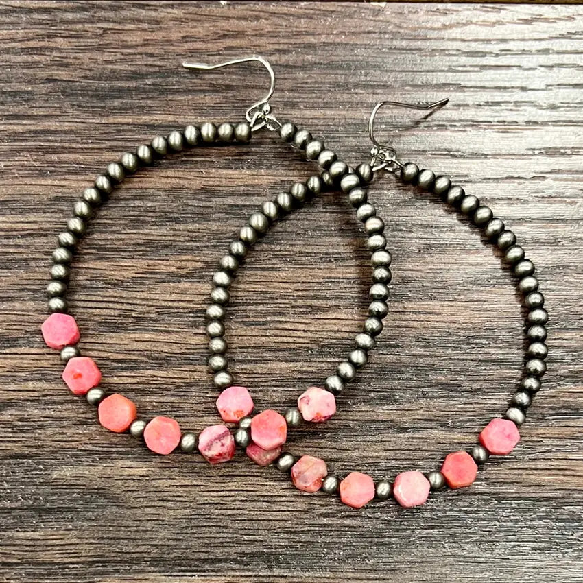 Gemstone Hoop Earrings