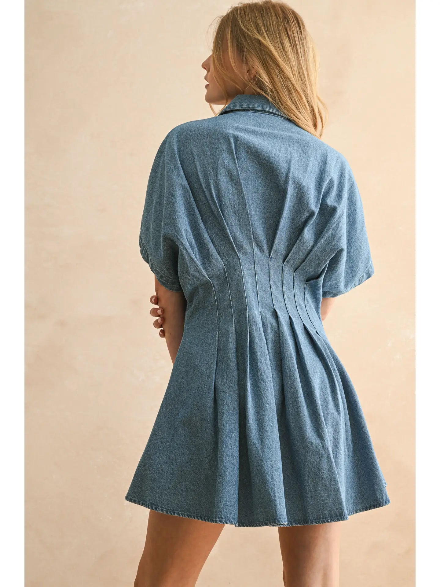 Chambray Denim Button Dress