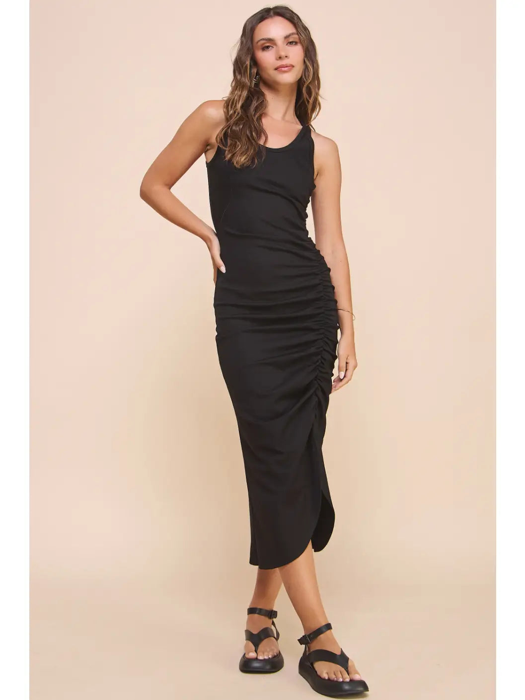 Ruched Dress Black