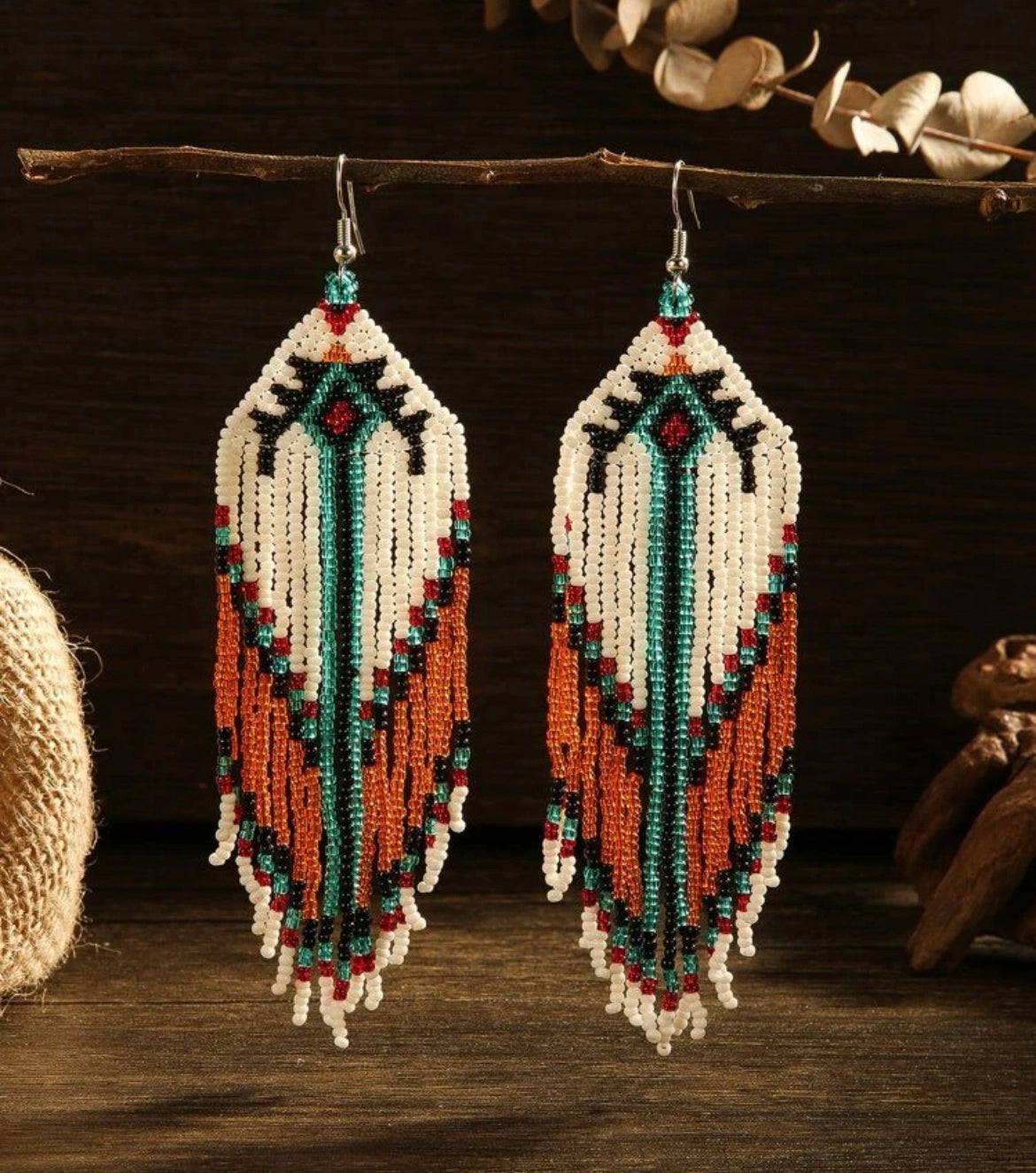 Rustic Beaded Earrings