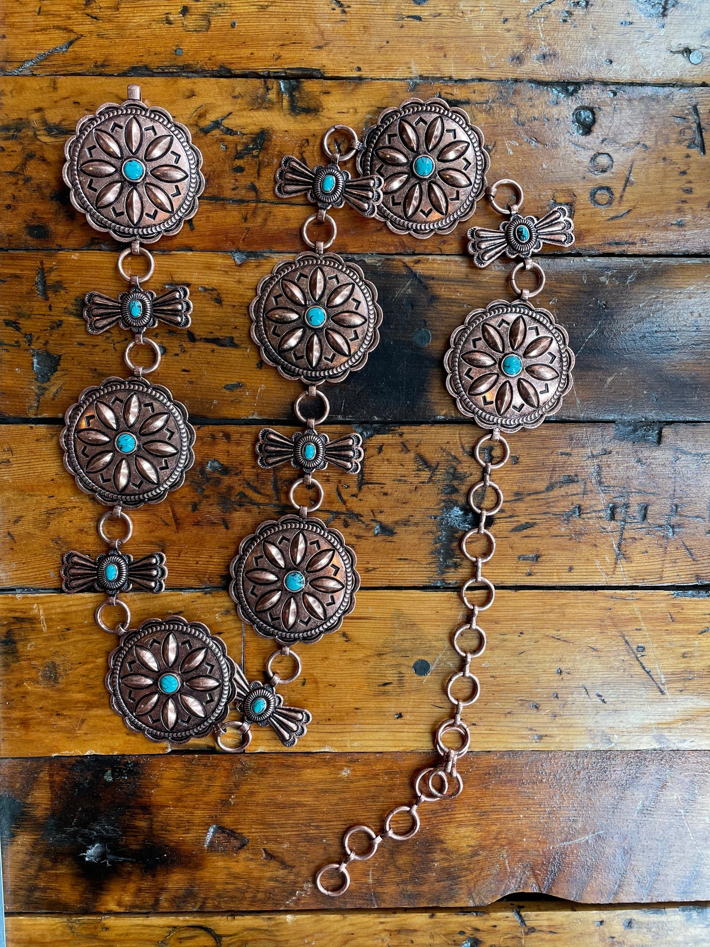 Copper + Turquoise Concho Belt