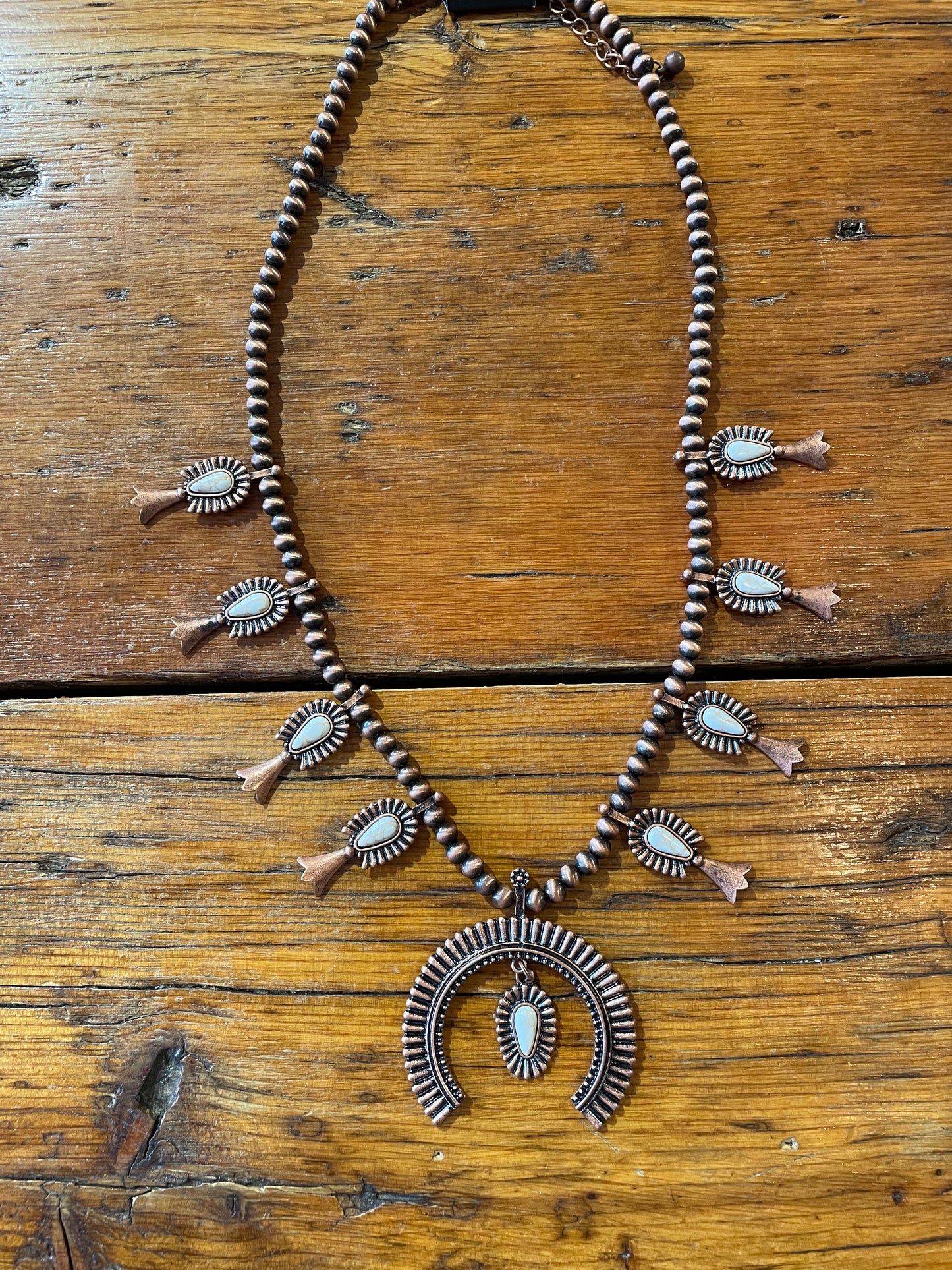 Copper Squash Blossom Necklace Set