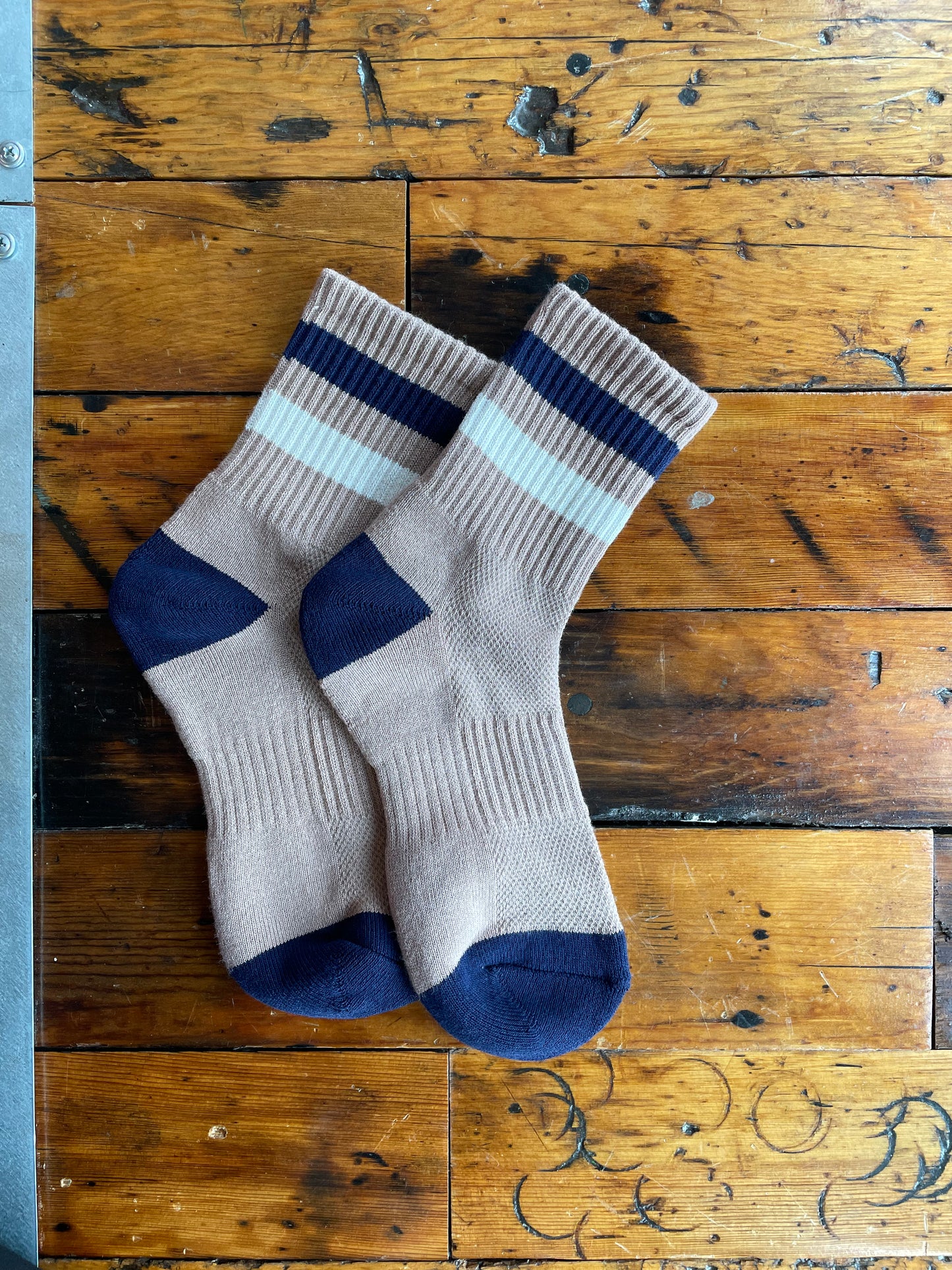 Mocha + Navy Socks