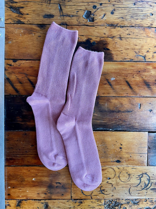 Blush Ribbed Socks
