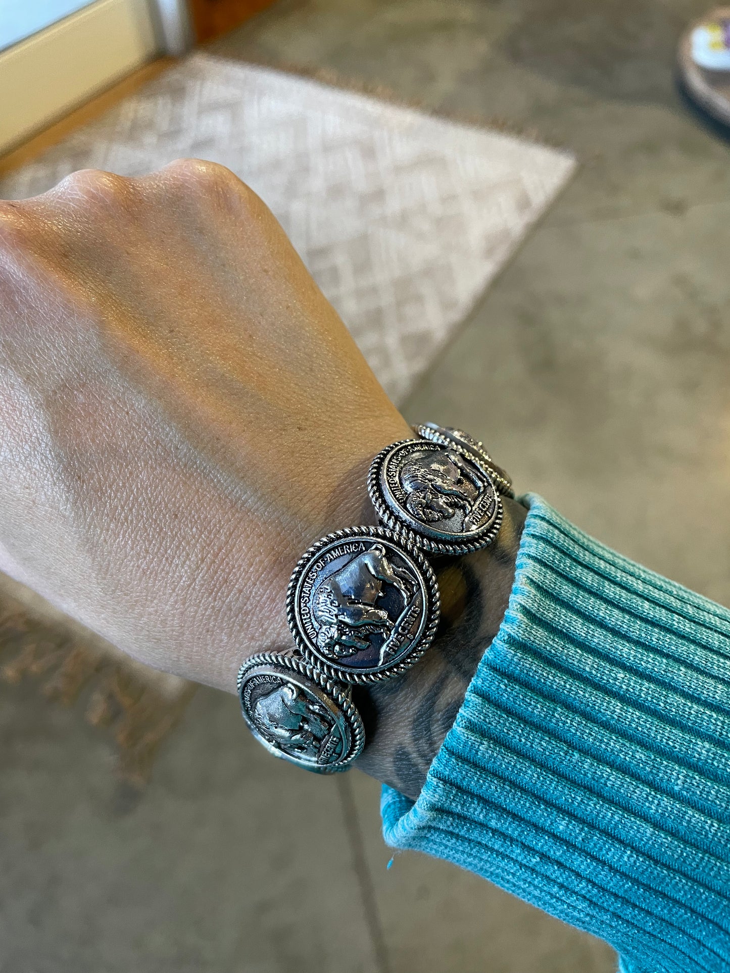 Buffalo Coin Stretch Bracelet