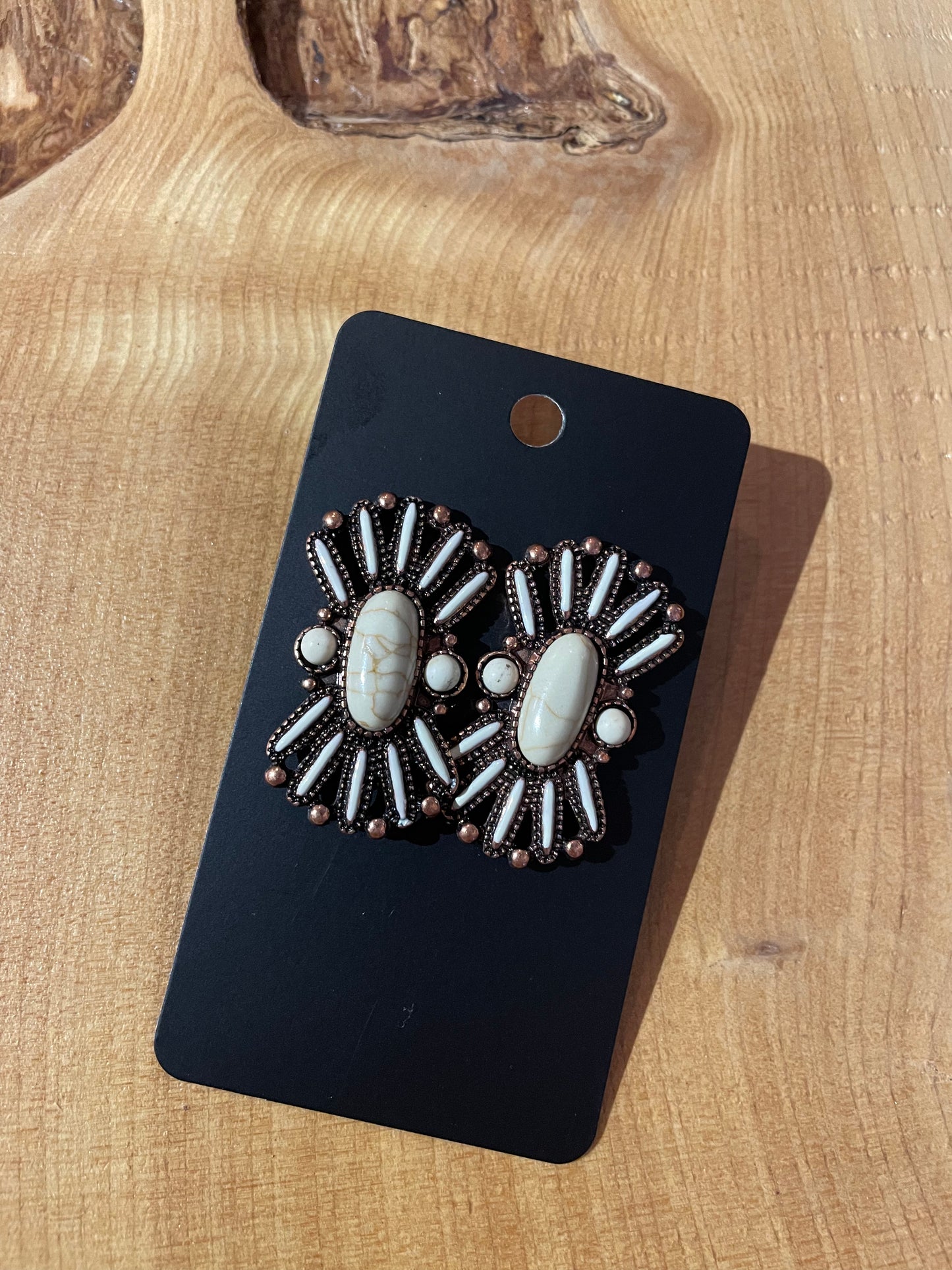 Copper Concho Post Earrings