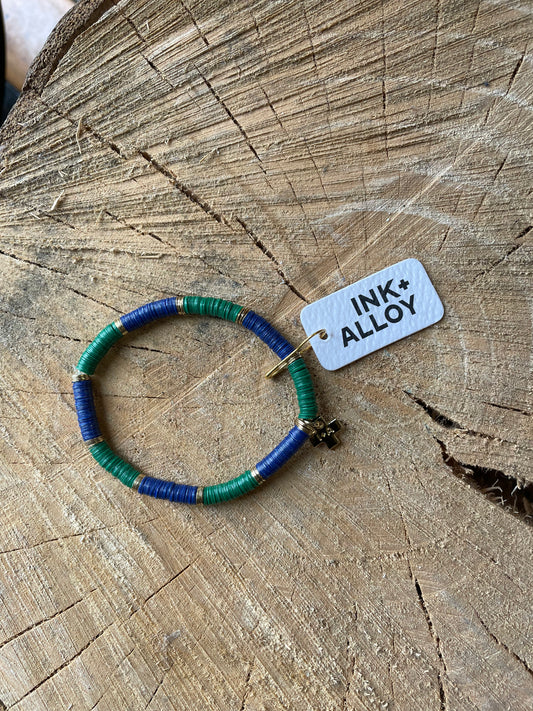 Blue + Green Stretch Bracelet