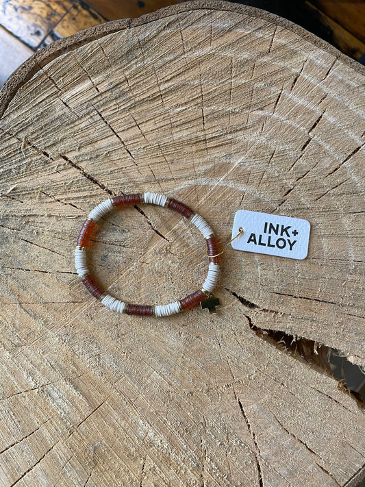 Amber + White Stretch Bracelet
