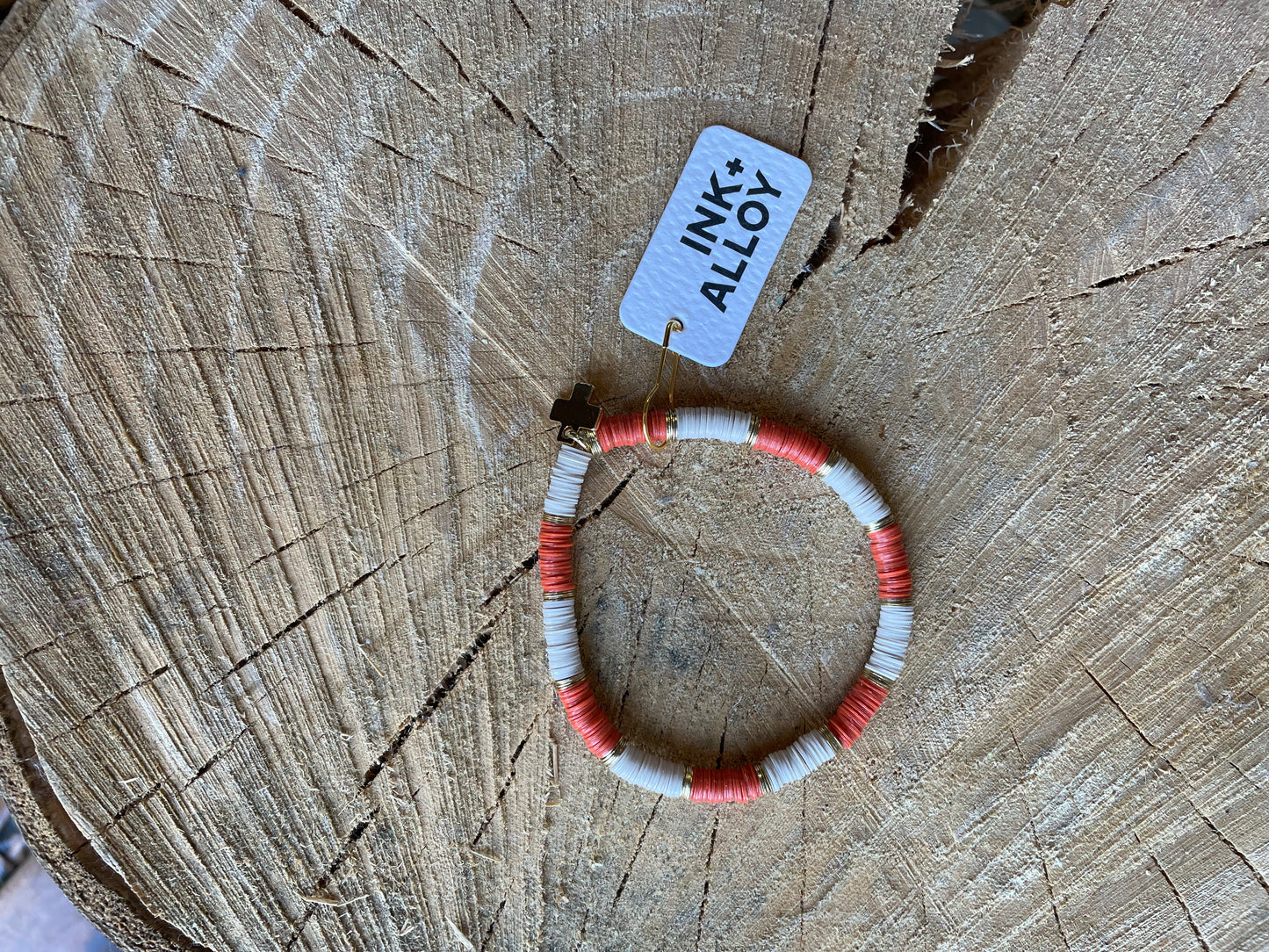 Orange + Cream Stretch Bracelet