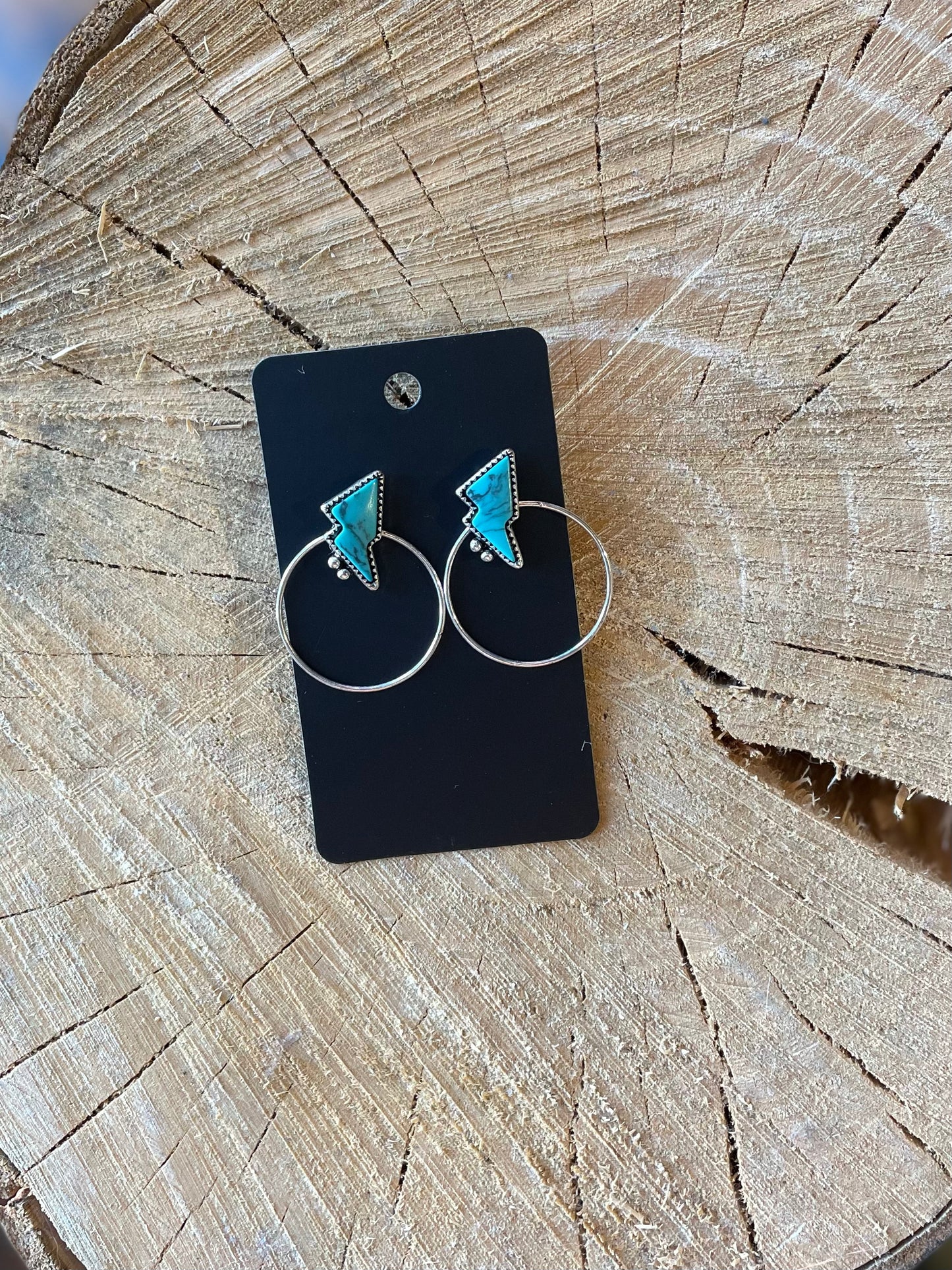 Lightning Bolt Hoop Studs