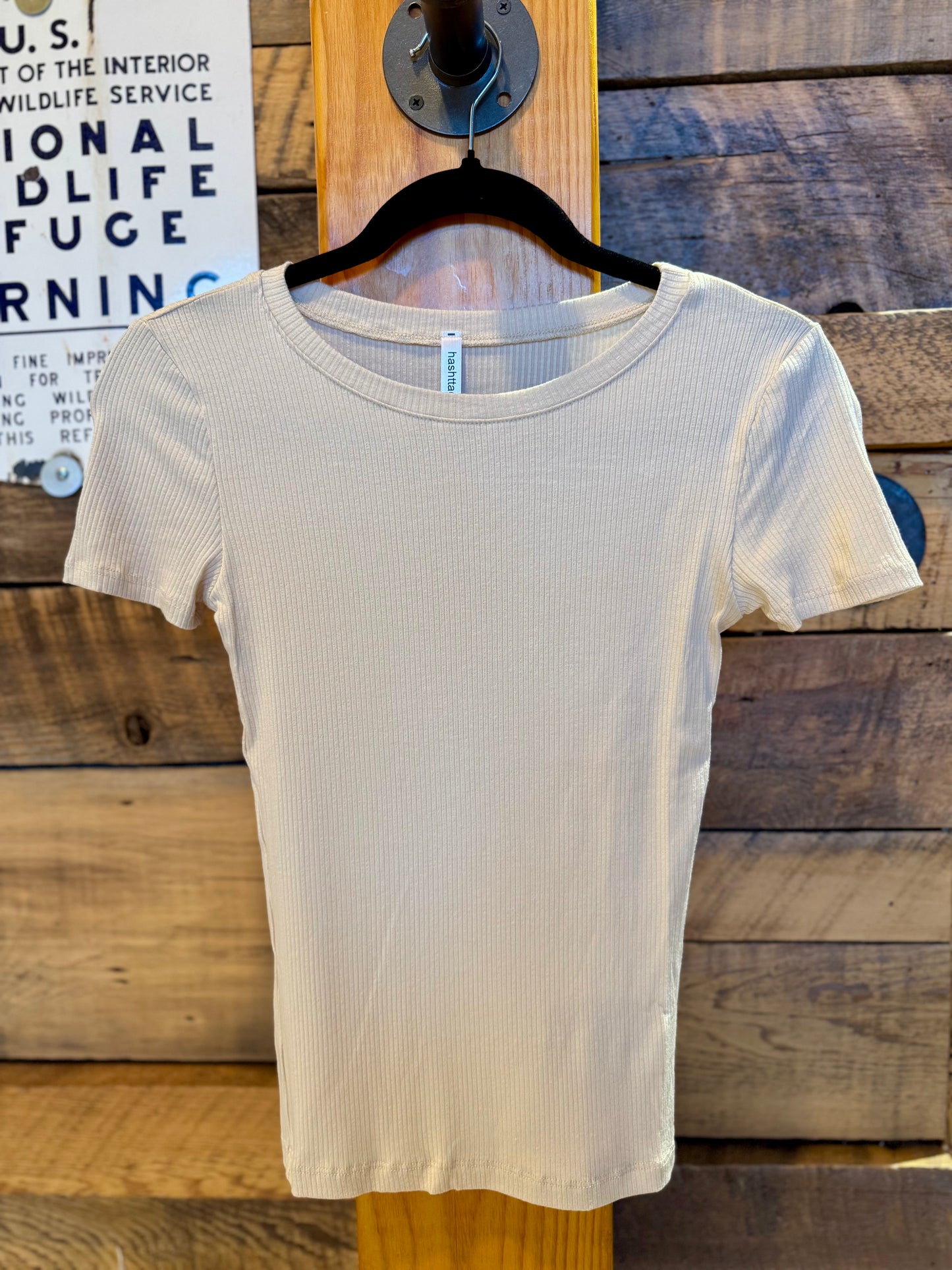 Basic Beige Knit Tee