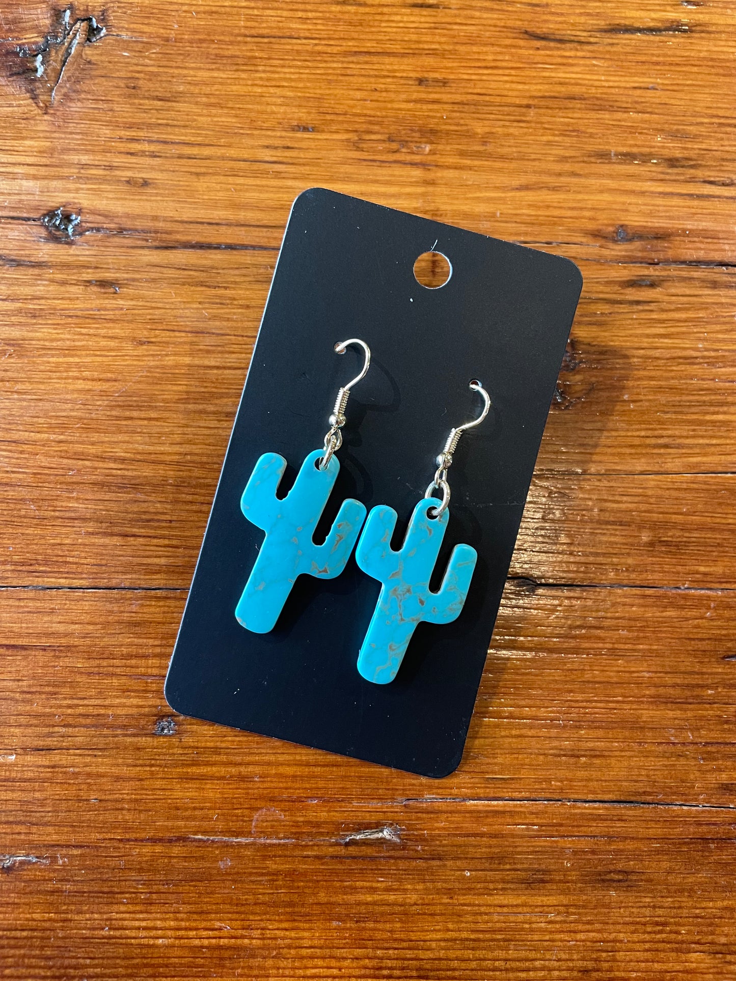 Natural Stone Cactus Earrings