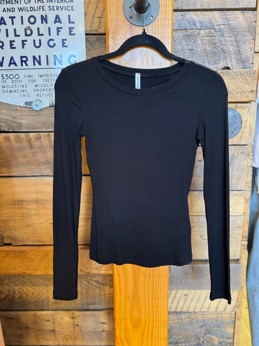 Ribbed Long Sleeve Basic Top