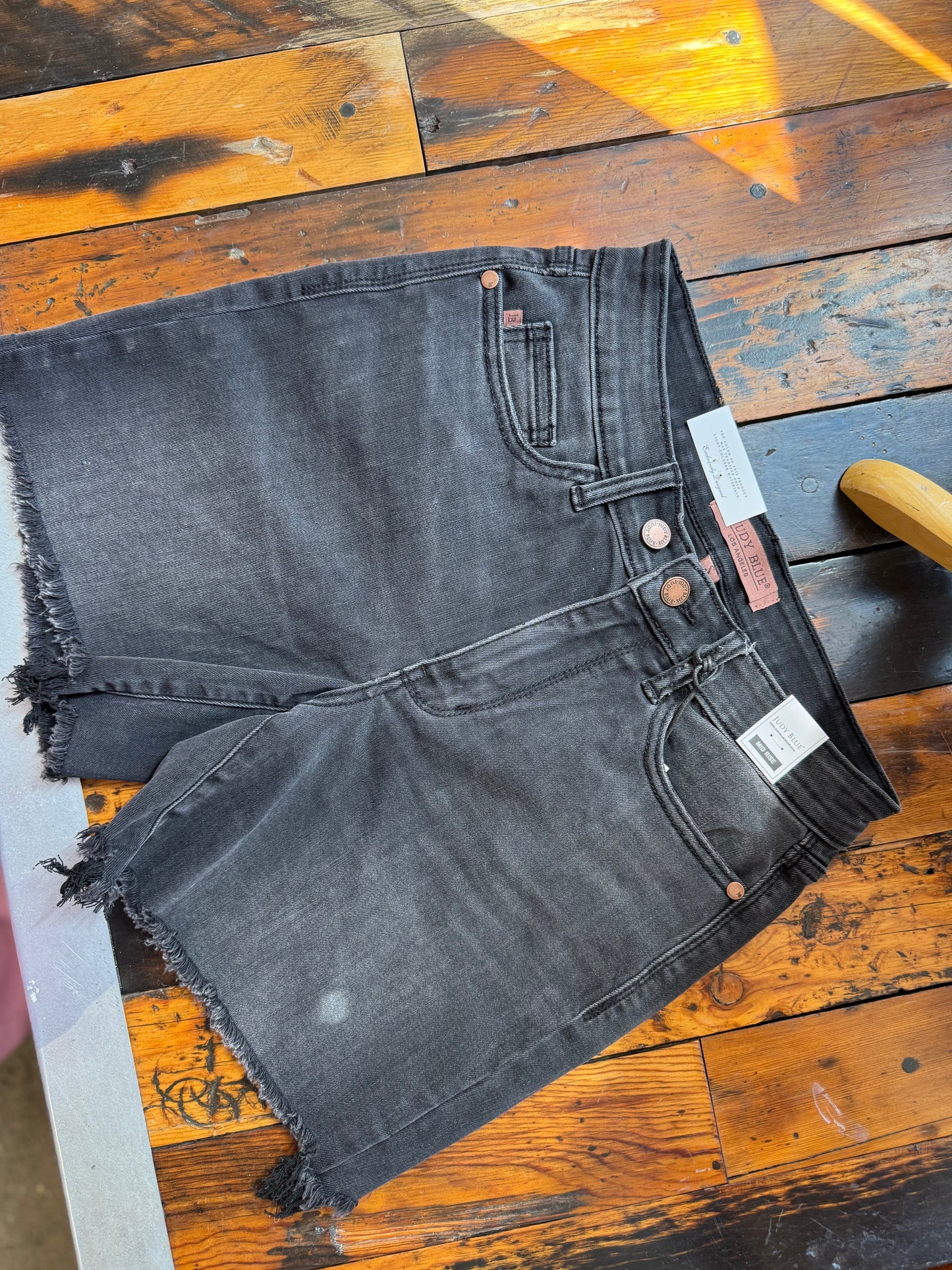 Judy Blue Long Cutoff Dad Shorts