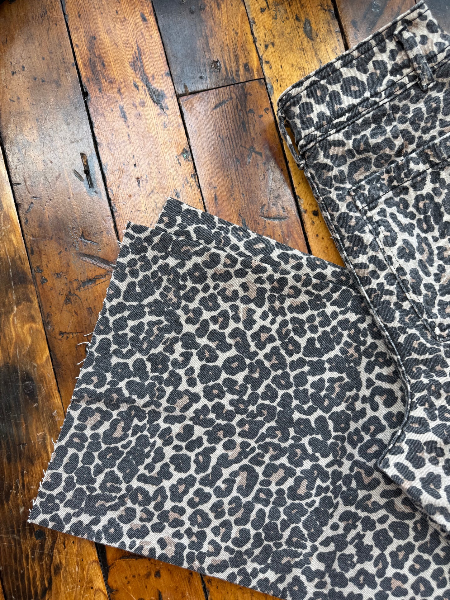 Leopard Print Denim Jeans