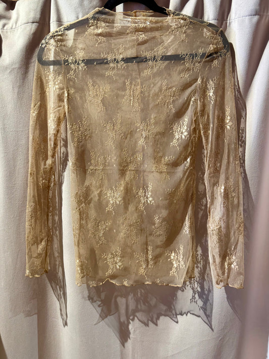 Nude Floral Lace Top
