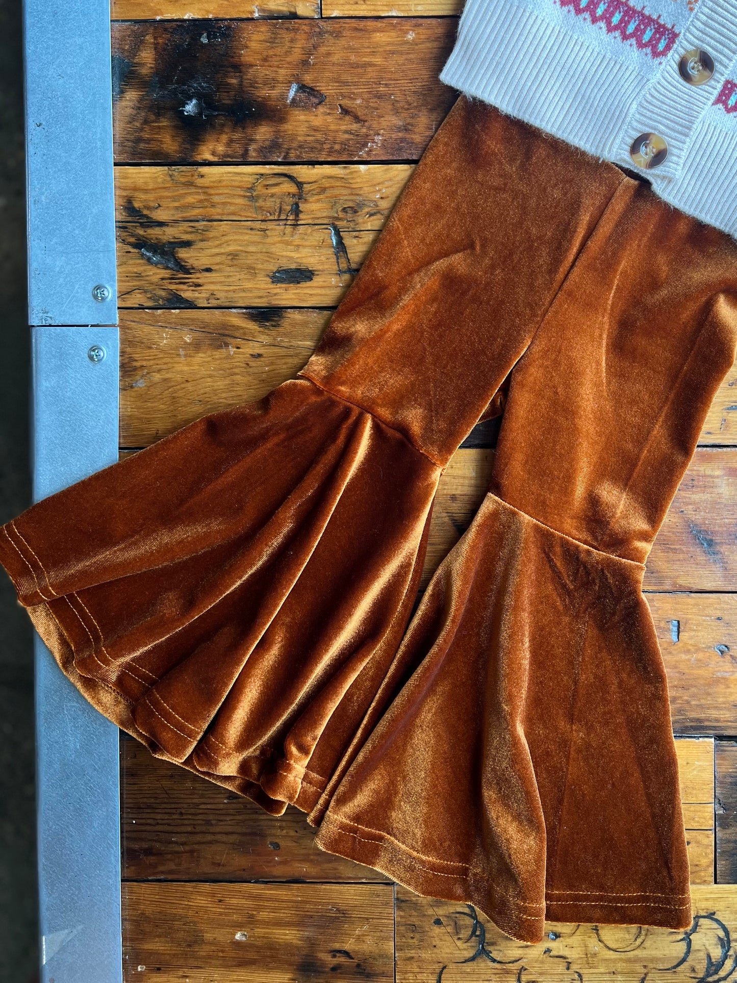 Rusty Brown Velvet Girls Bells