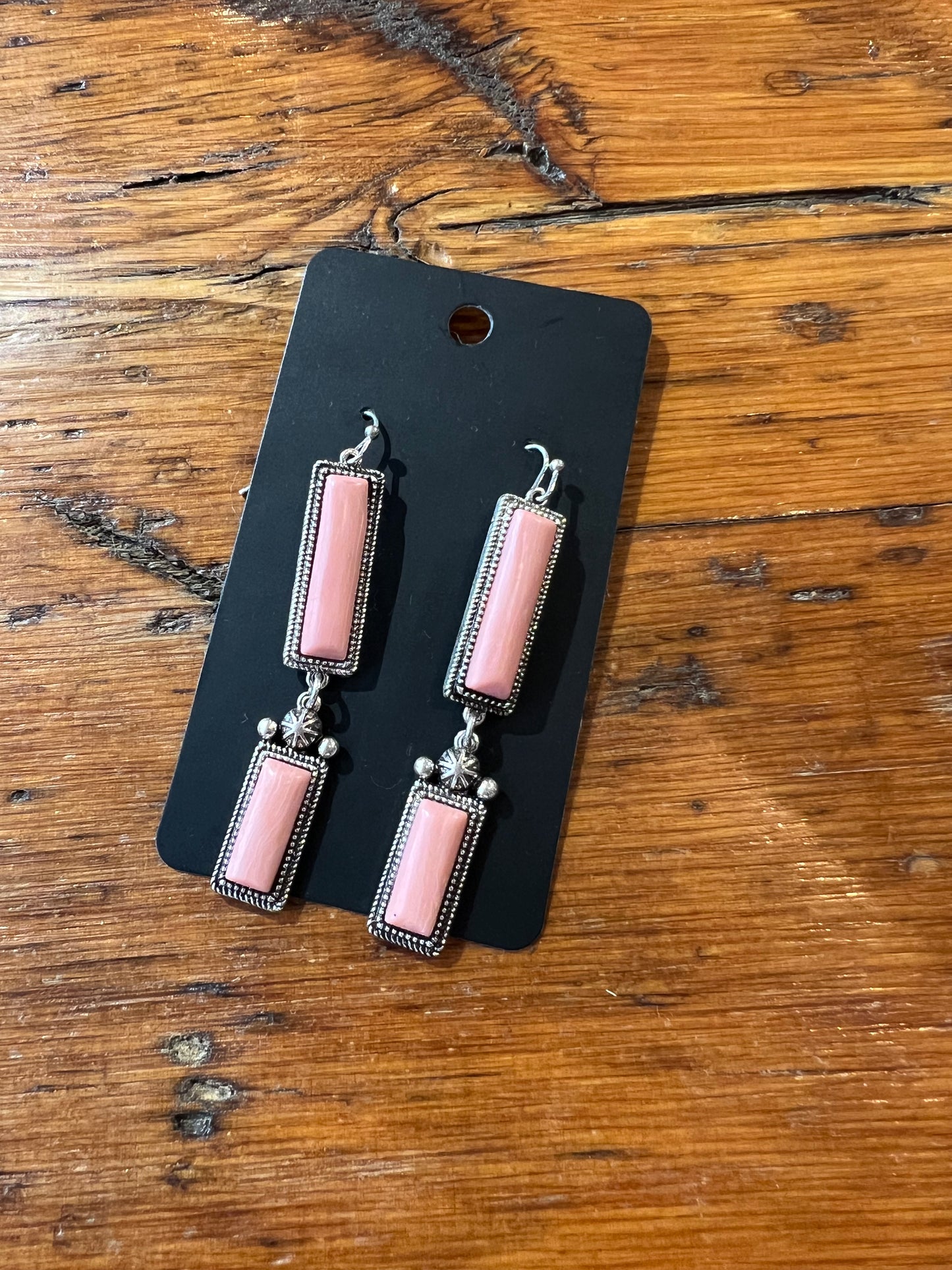 Pink Stone Dangles