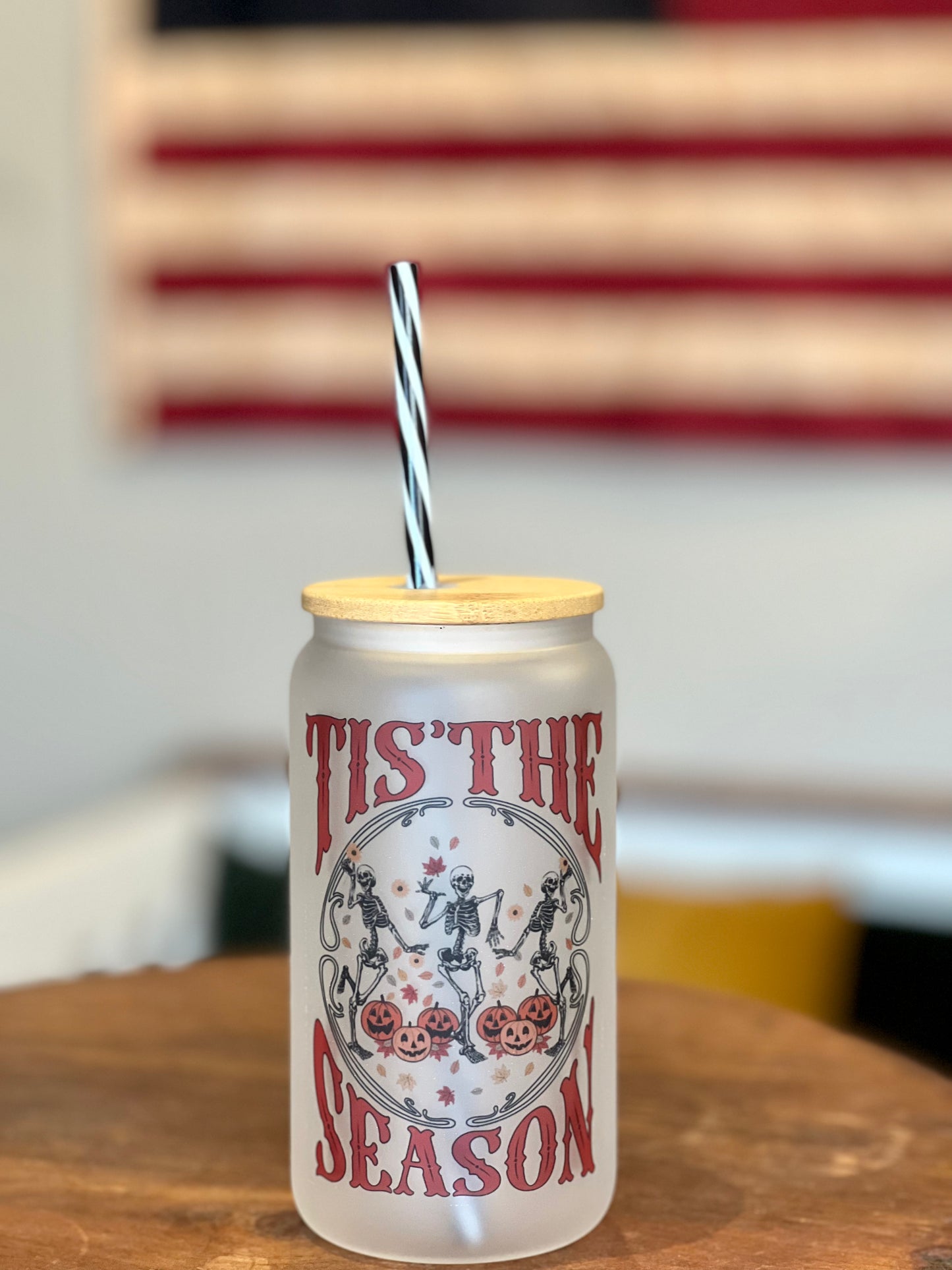 Tis' The Season Beer Can Glass