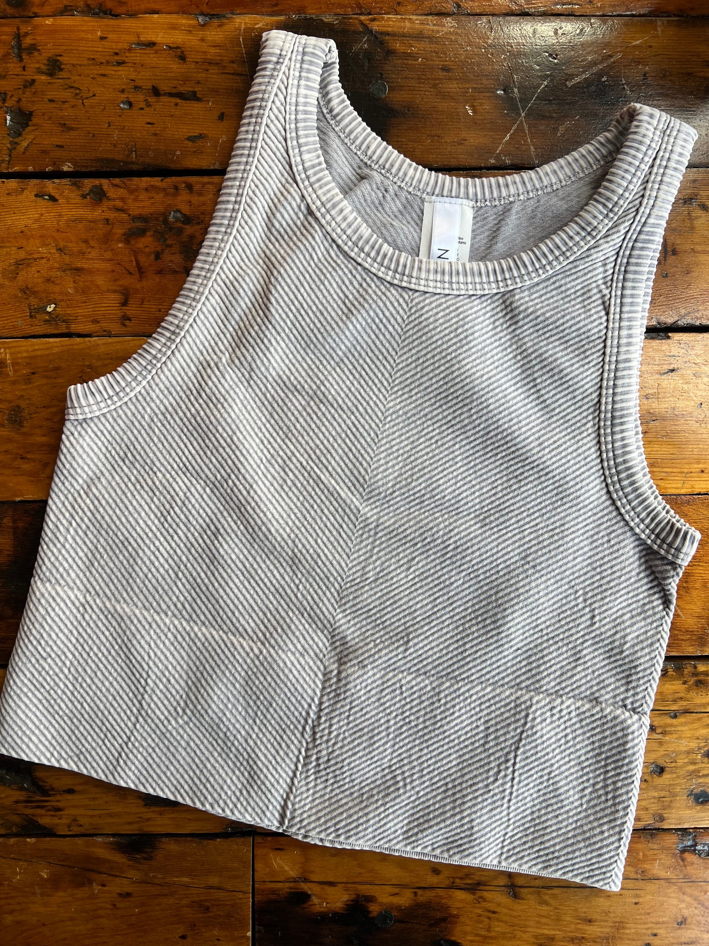 Vintage Chevron High Neck Crop