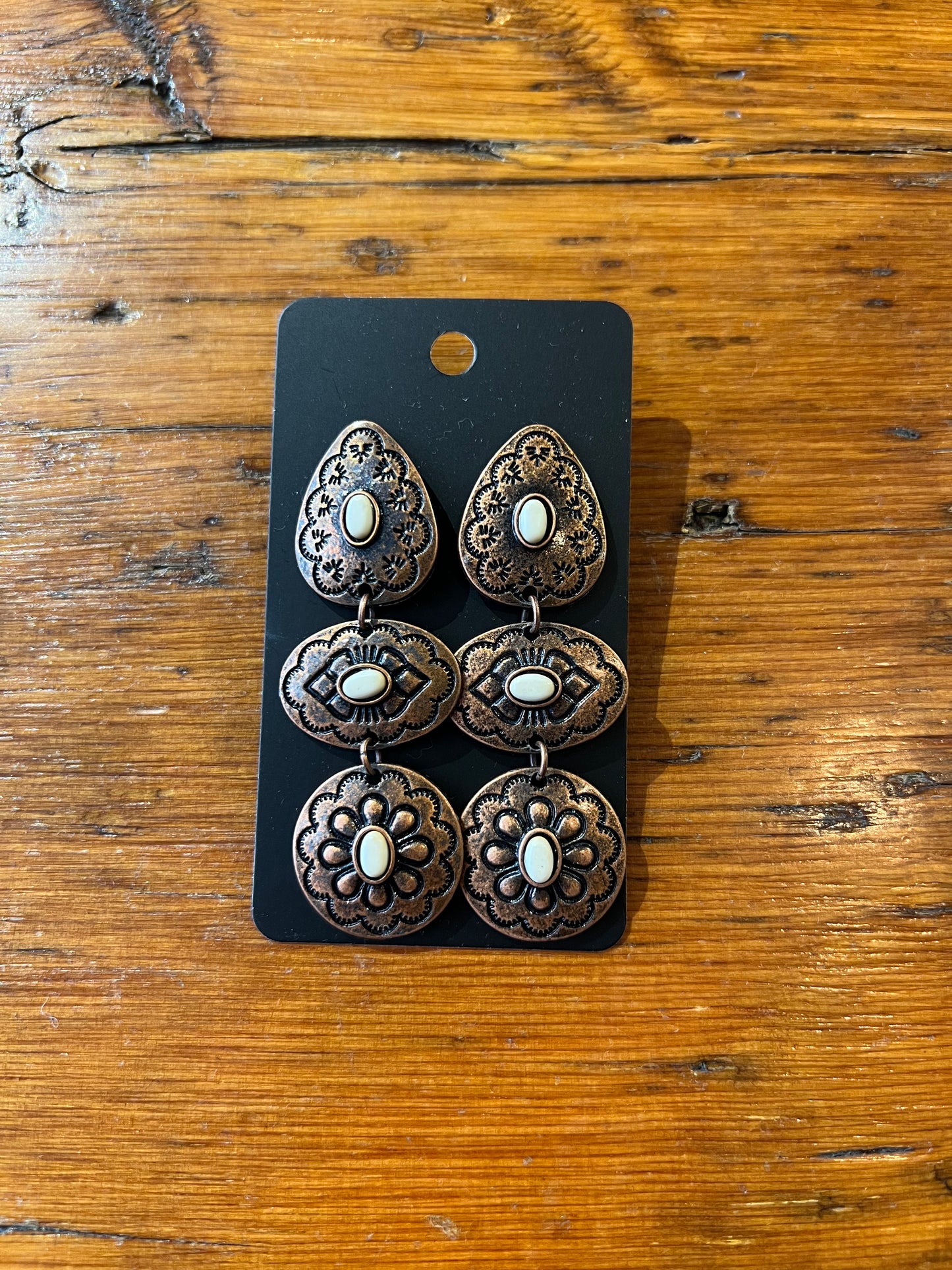 Ivory + Copper Dangles