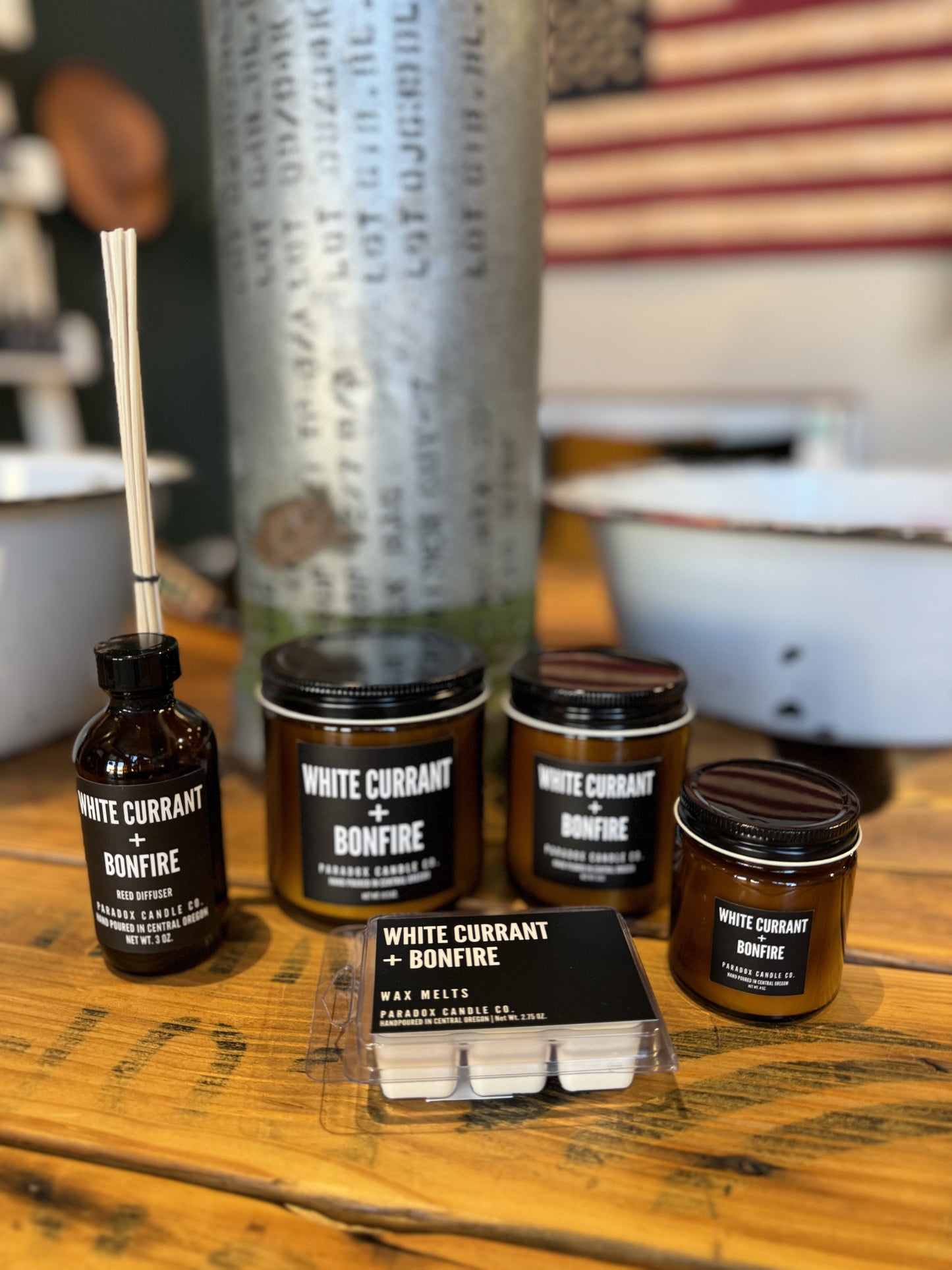 Paradox Candle Co- White Currant + Bonfire