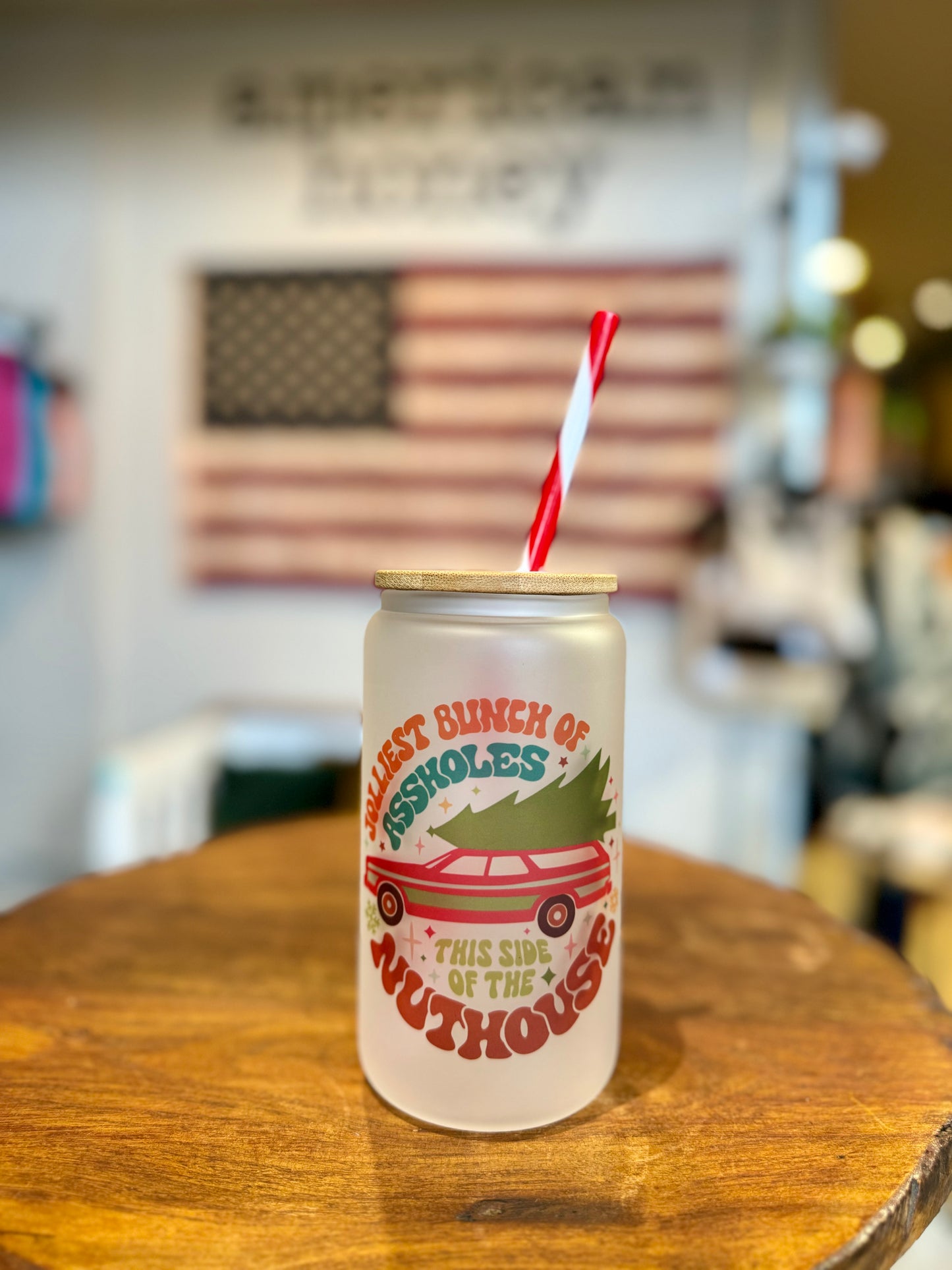 Jolliest Bunch Of Assholes Beer Can Glass