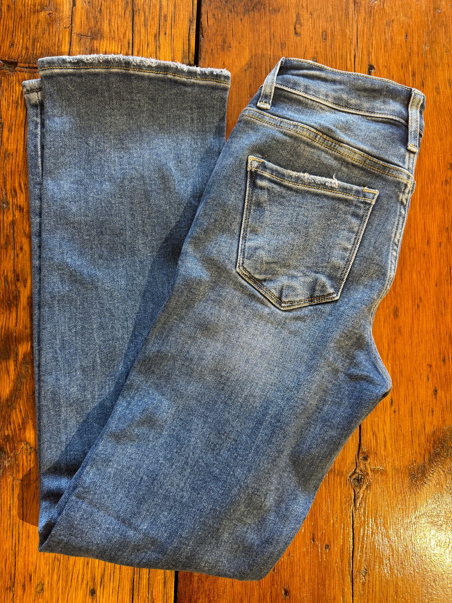 Mid Rise Slim Straight Jeans