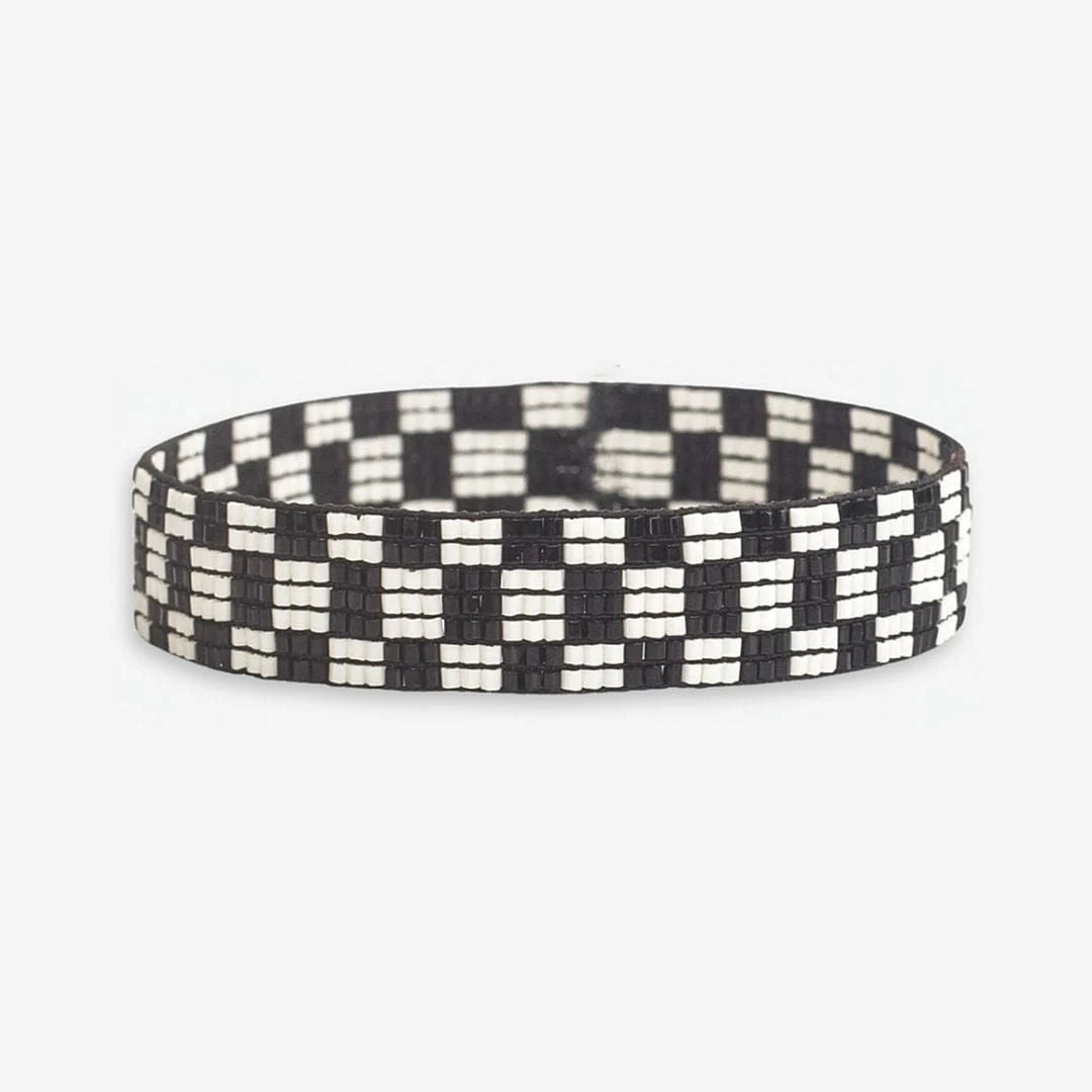 Alex Small Checked Beaded Stretch Bracelet