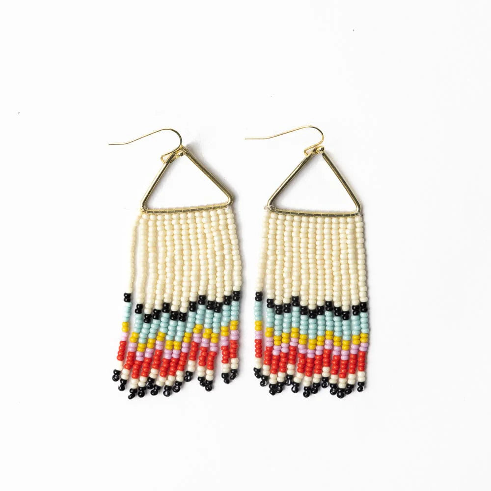 Whitney Scalloped Beaded Fringe Earrings
