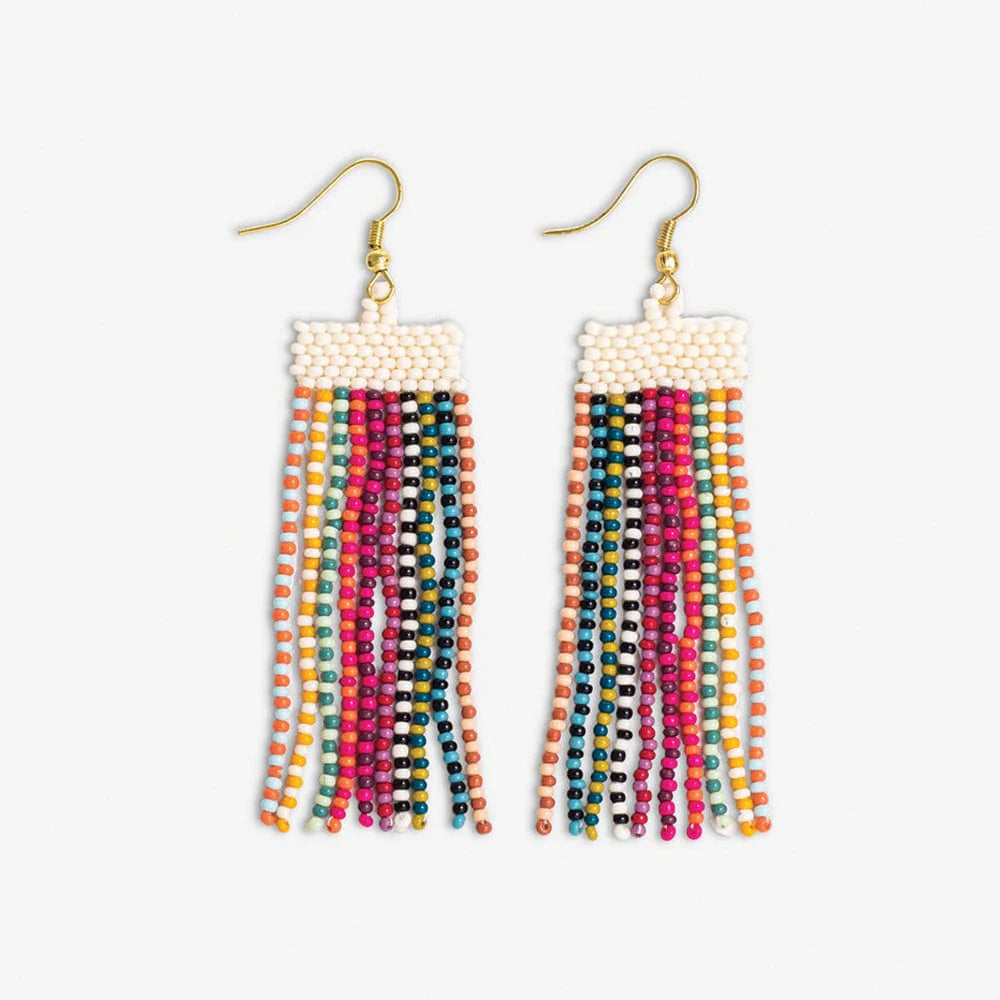 Adaline Beaded Fringe Earrings