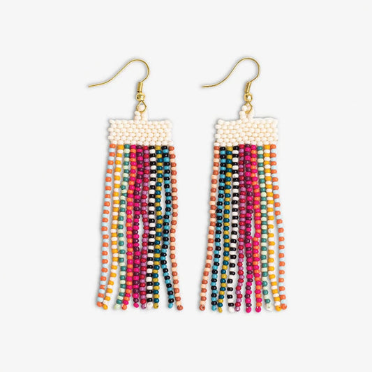 Adaline Beaded Fringe Earrings