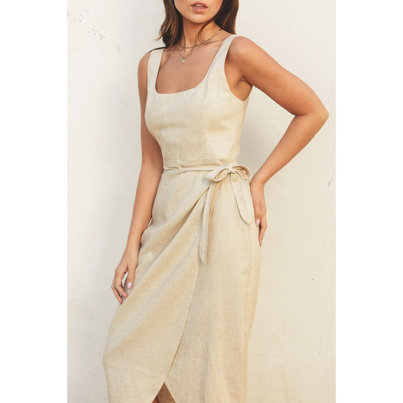 Heaven Sent Tulip Hem Midi Wrap Dress