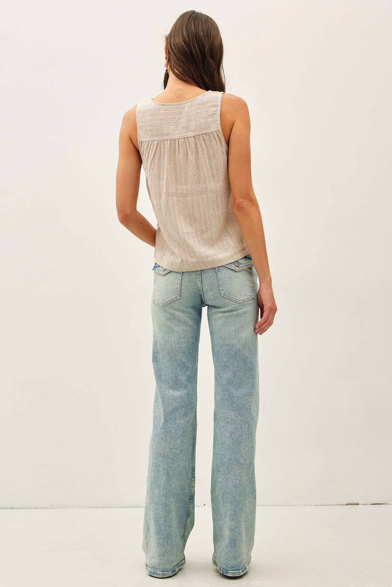 Boxy Cropped Henley Tank