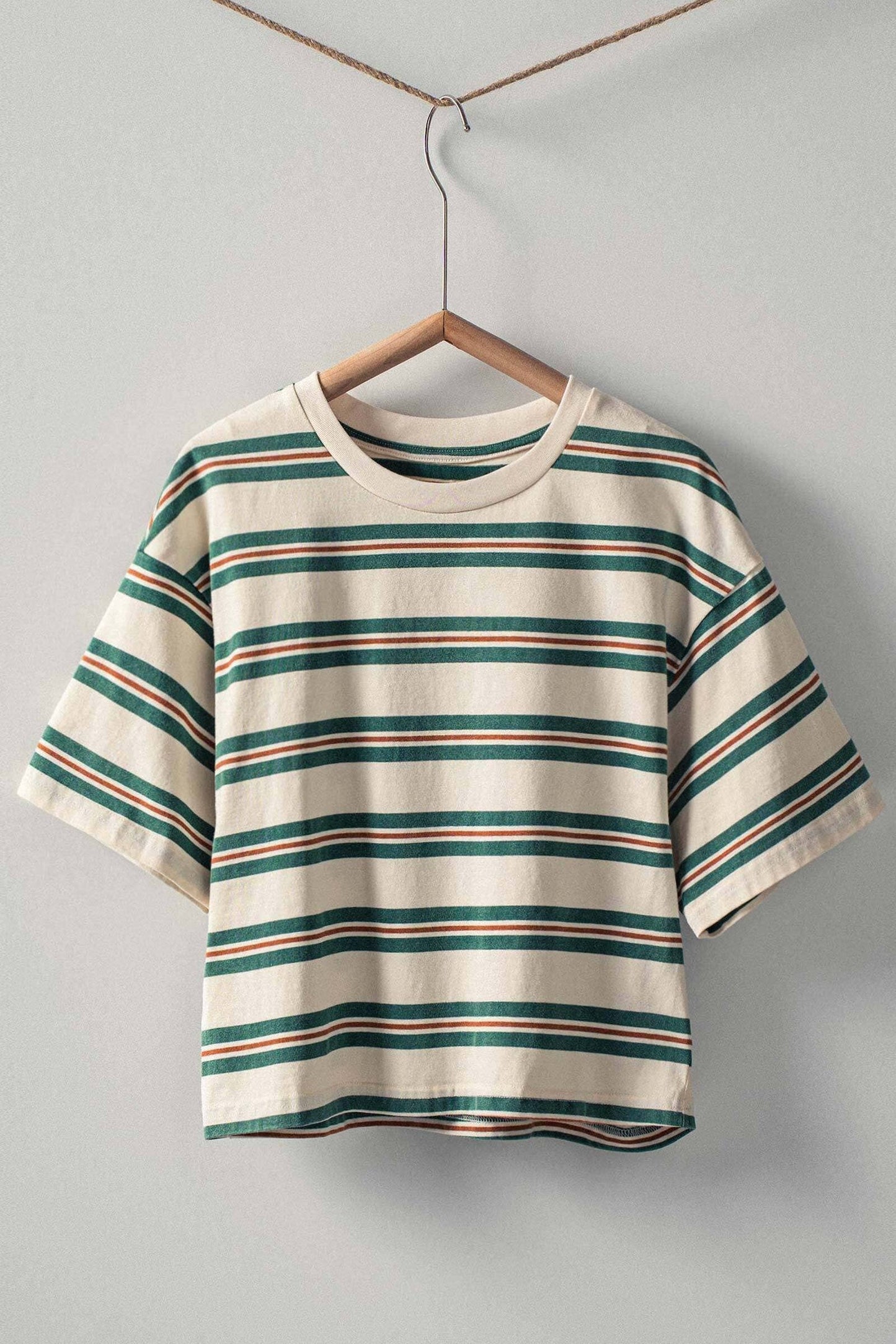 Striped Vintage Wash Cropped Tee