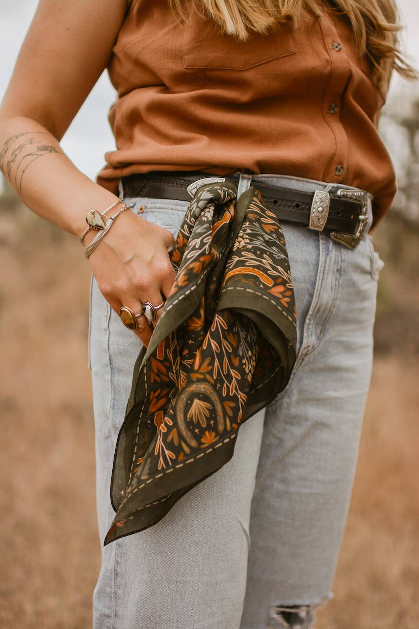 Western Harvest Silk Wild Rag Scarf