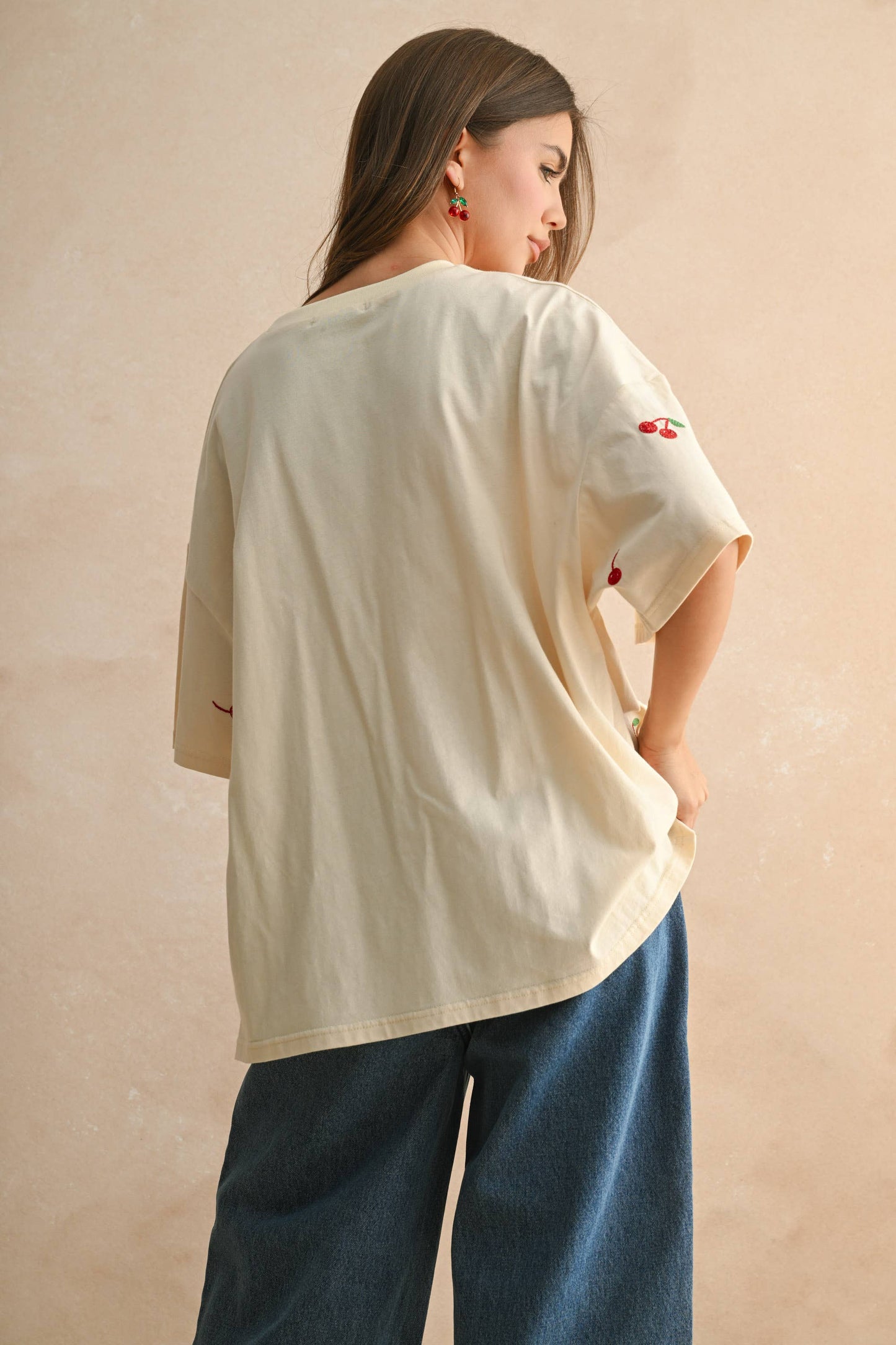 Cherry Embroidered Tee