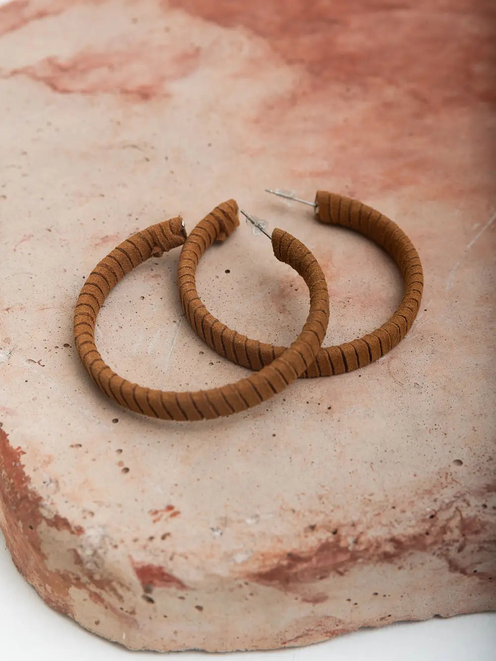 Leather Wrap Hoops