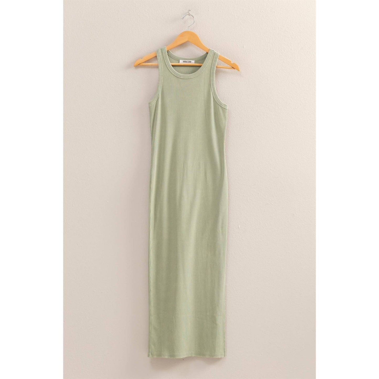 Acid Washed Ribbed Midi Tank Dress
